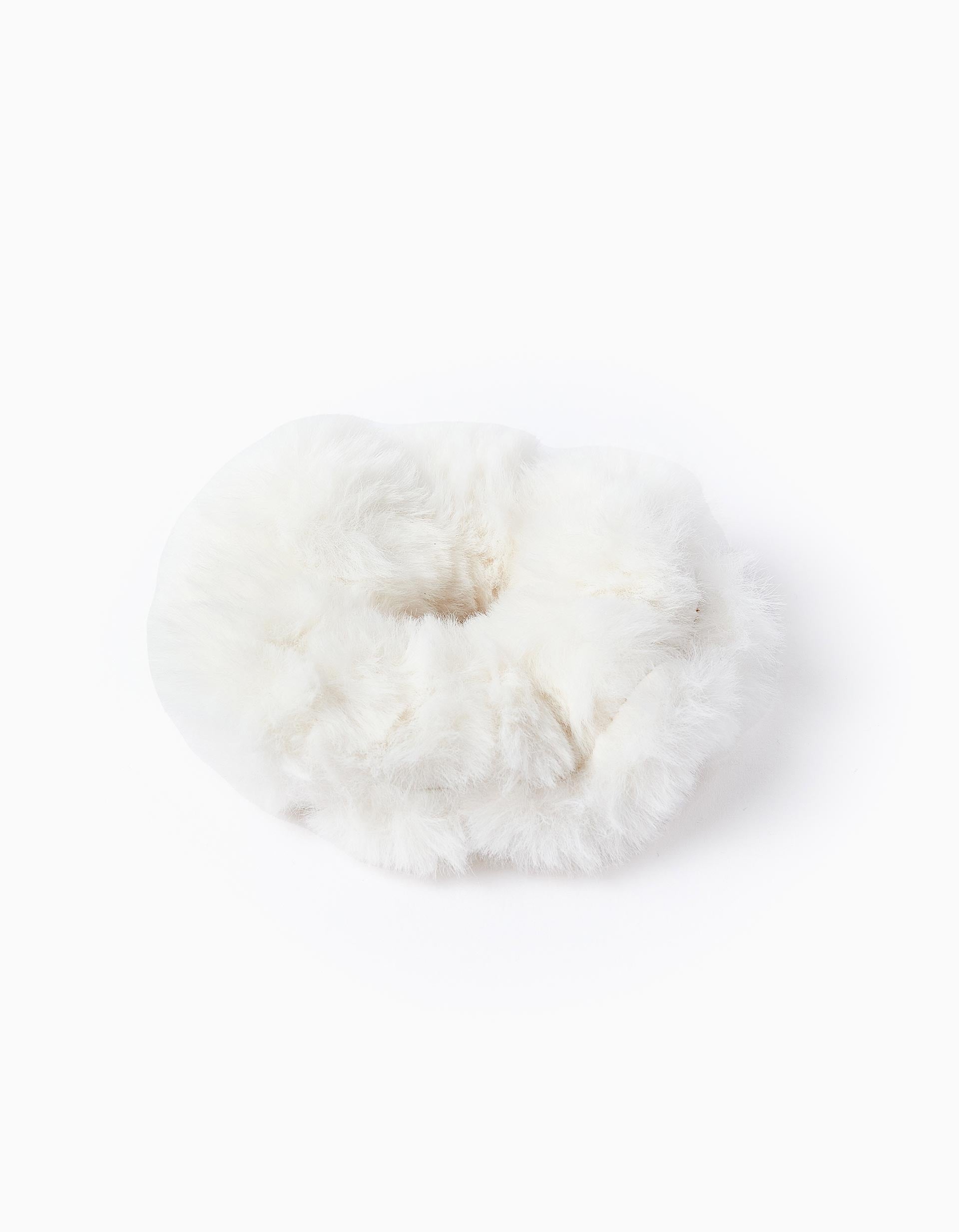 Scrunchie in Synthetic Fur for Baby and Girls, White