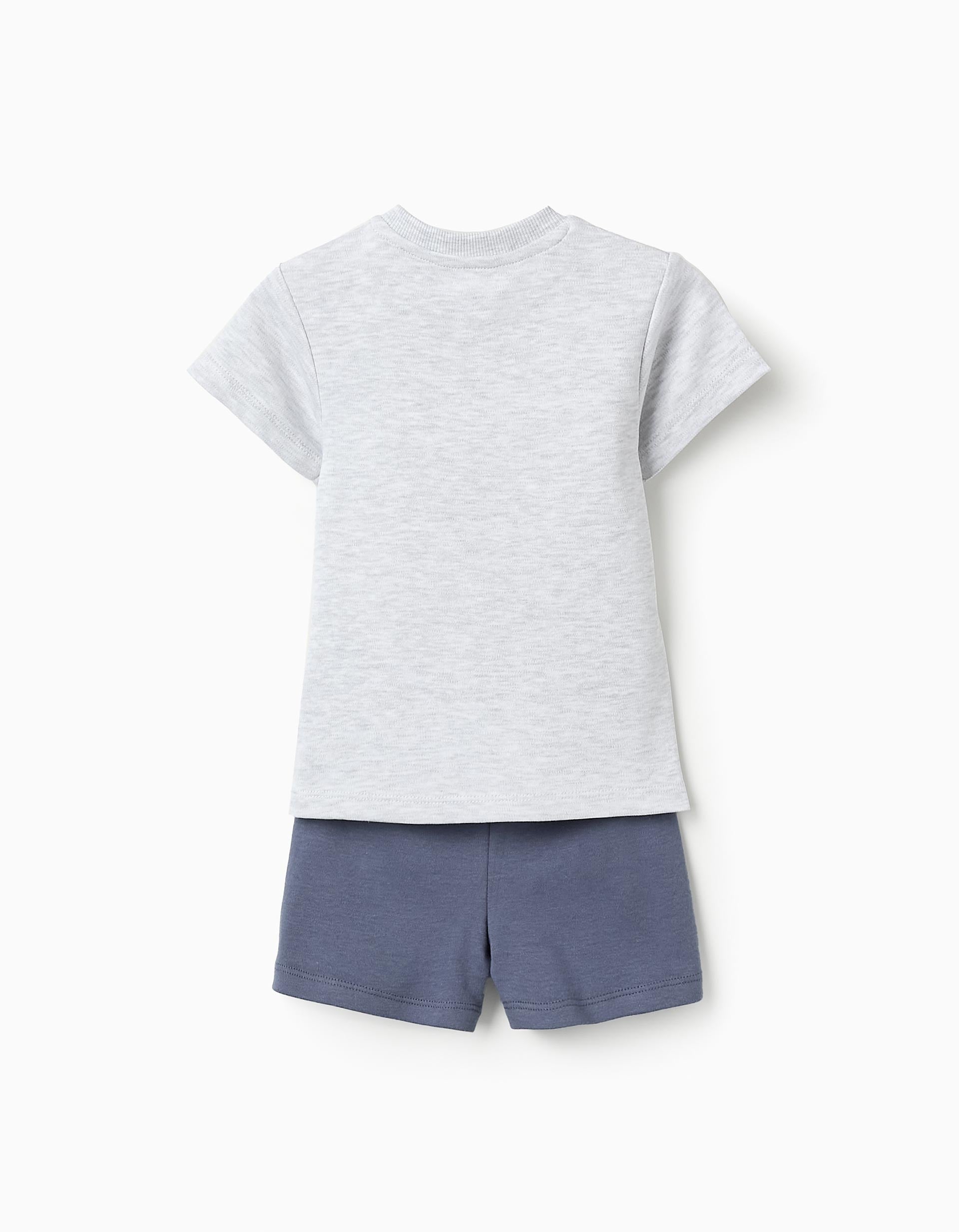 Cotton Pyjama for Baby Boys 'Mickey', Grey/Dark Blue