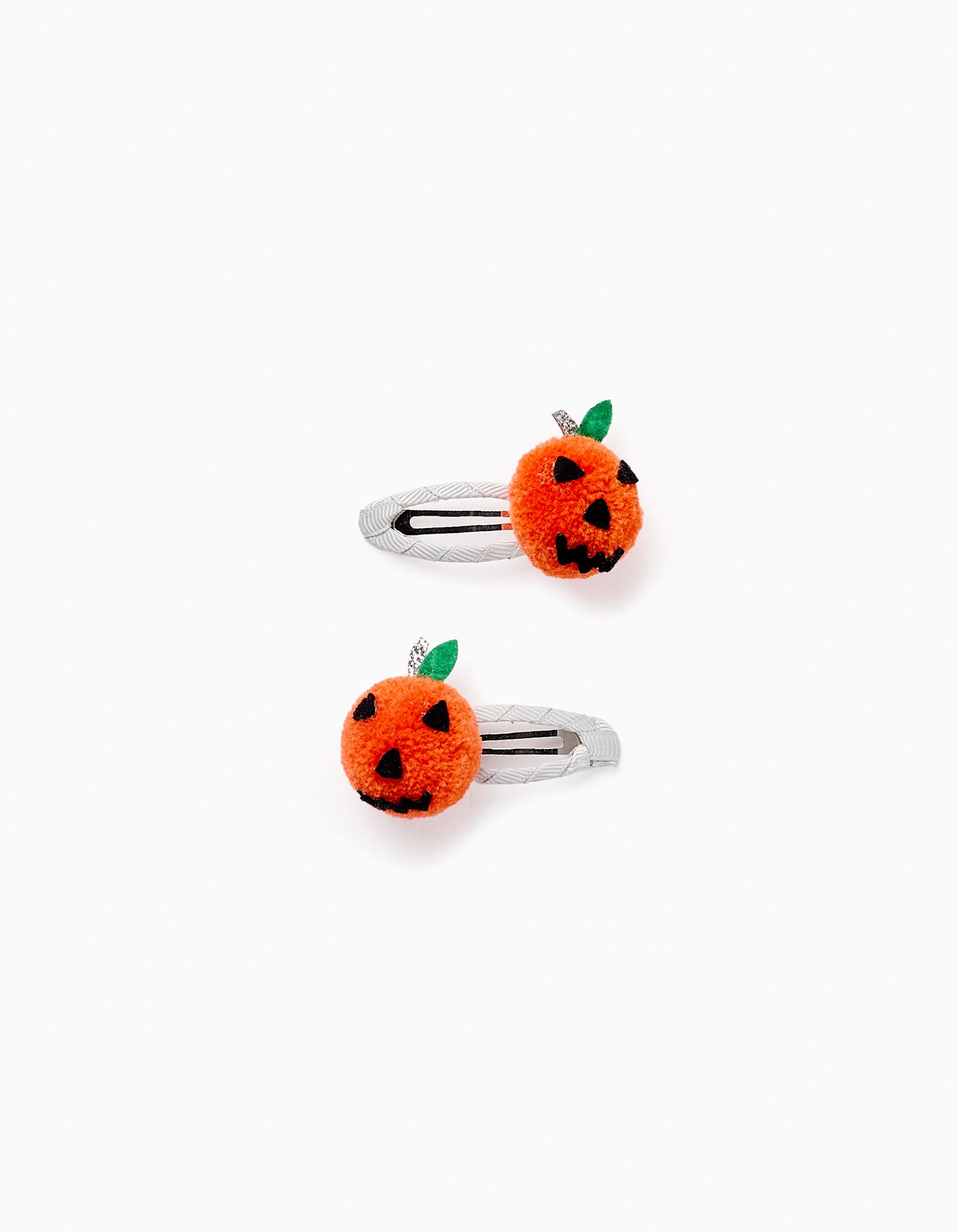 Pack 2 Pinces à Cheveux avec Citrouilles pour Nouveau-née et Fille 'Halloween', Orange