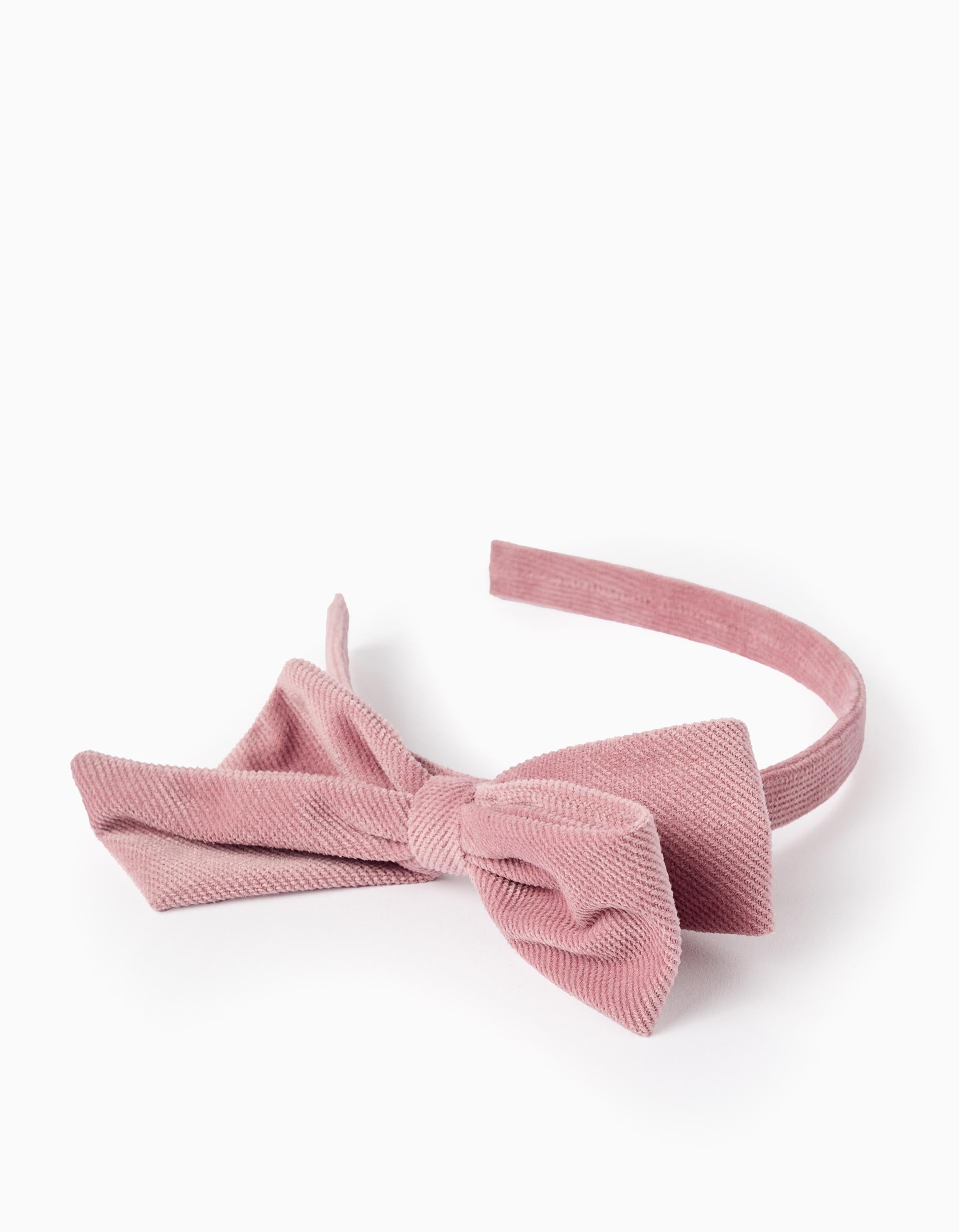 Velvety Headband with Bow for Baby and Girls, Pink