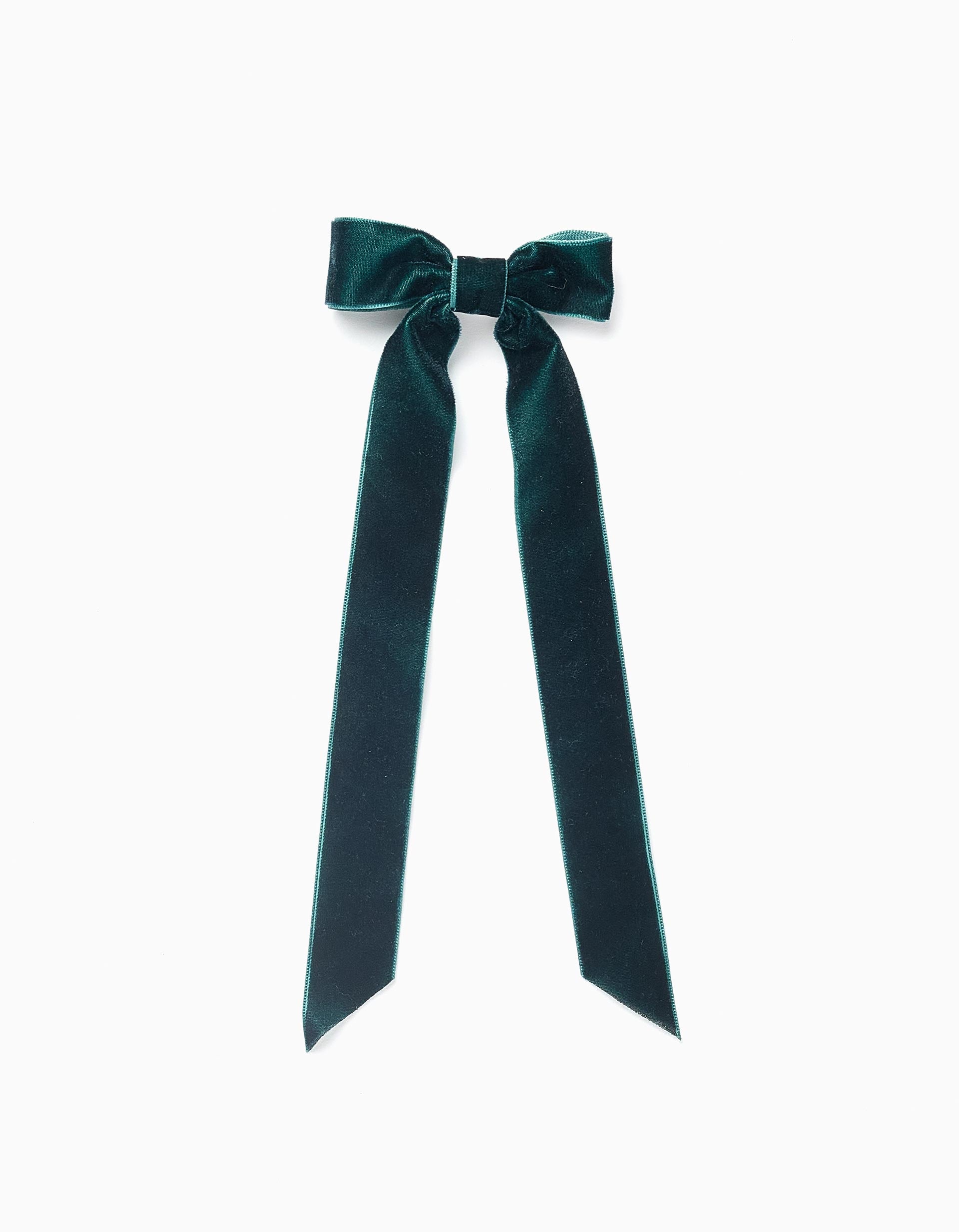 Barrette à Cheveux avec Noeud en Velours pour Bébé et Fille, Vert