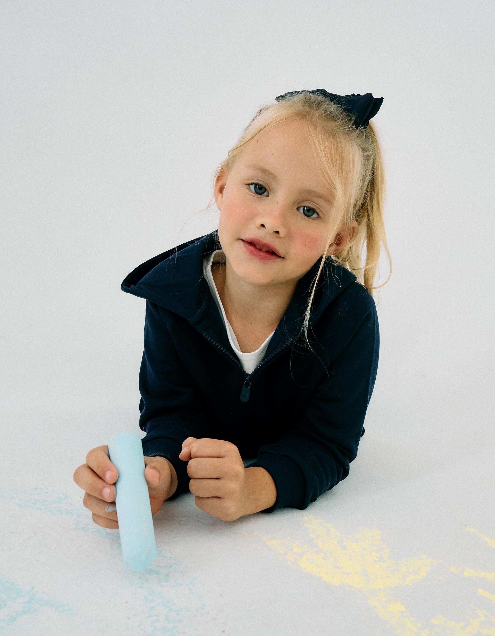 Chouchou avec Nœud pour Bébé et Fille, Bleu Foncé/Doré