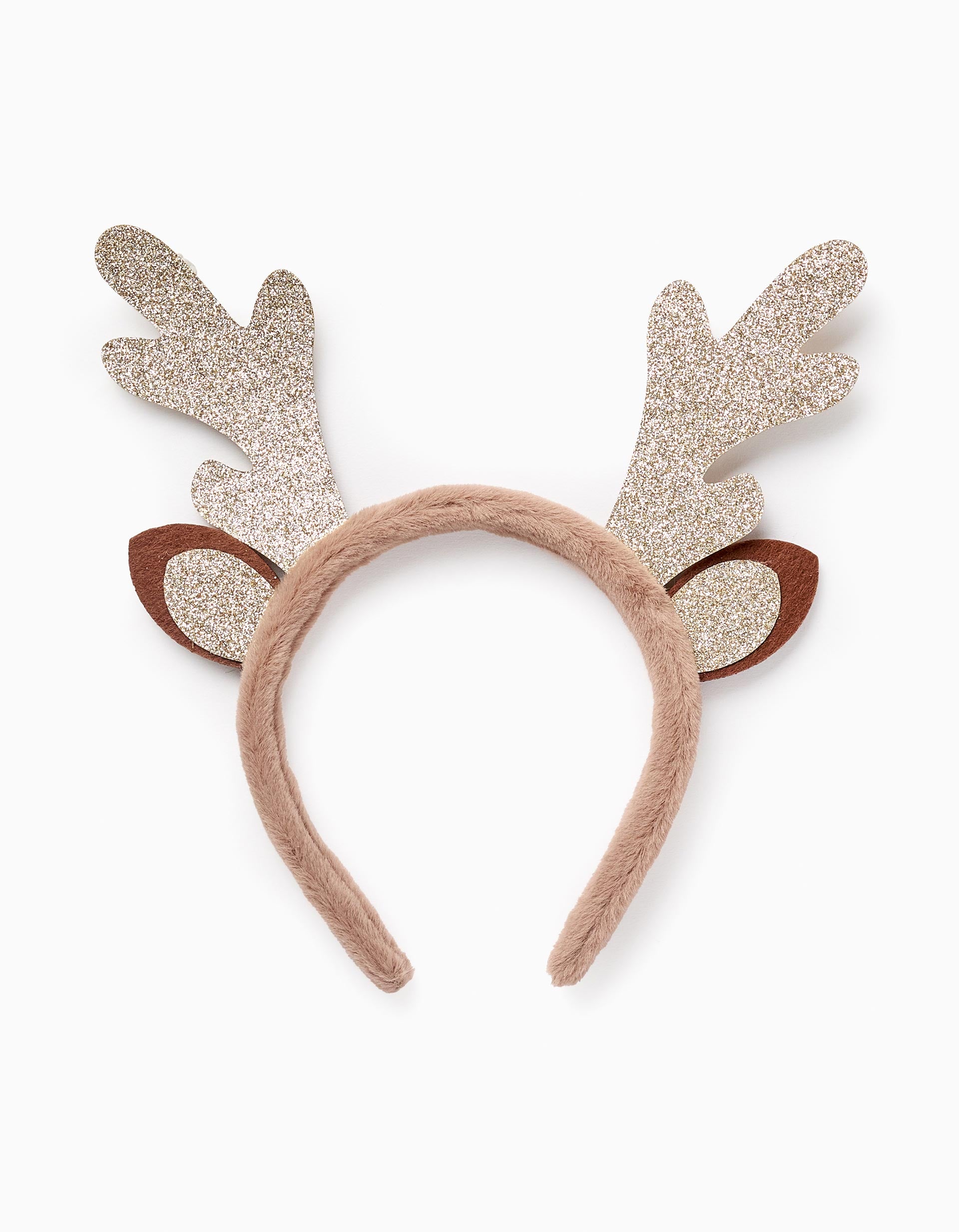 Headband with Glitter for Babies and Girls 'Reindeer', Brown/Gold