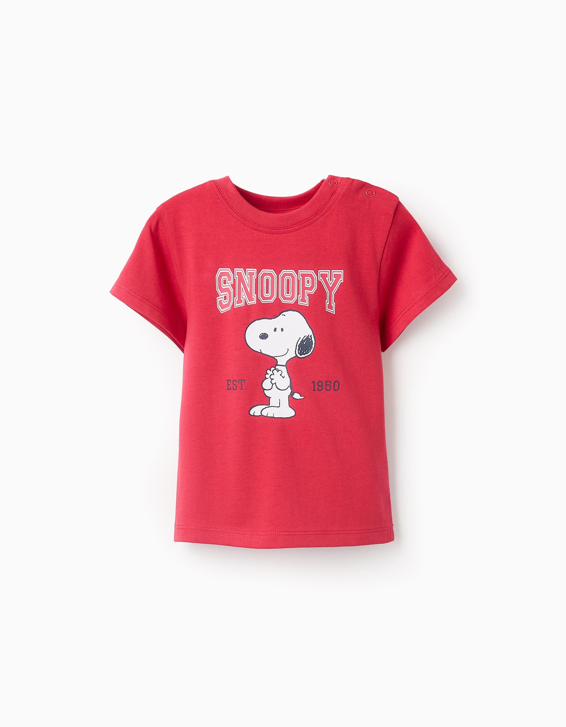 T-shirt en Coton pour Bébé Garçon 'Snoopy', Rouge