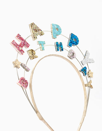Diadema de Cumpleaños para Niña 'Happy Birthday', Multicolor