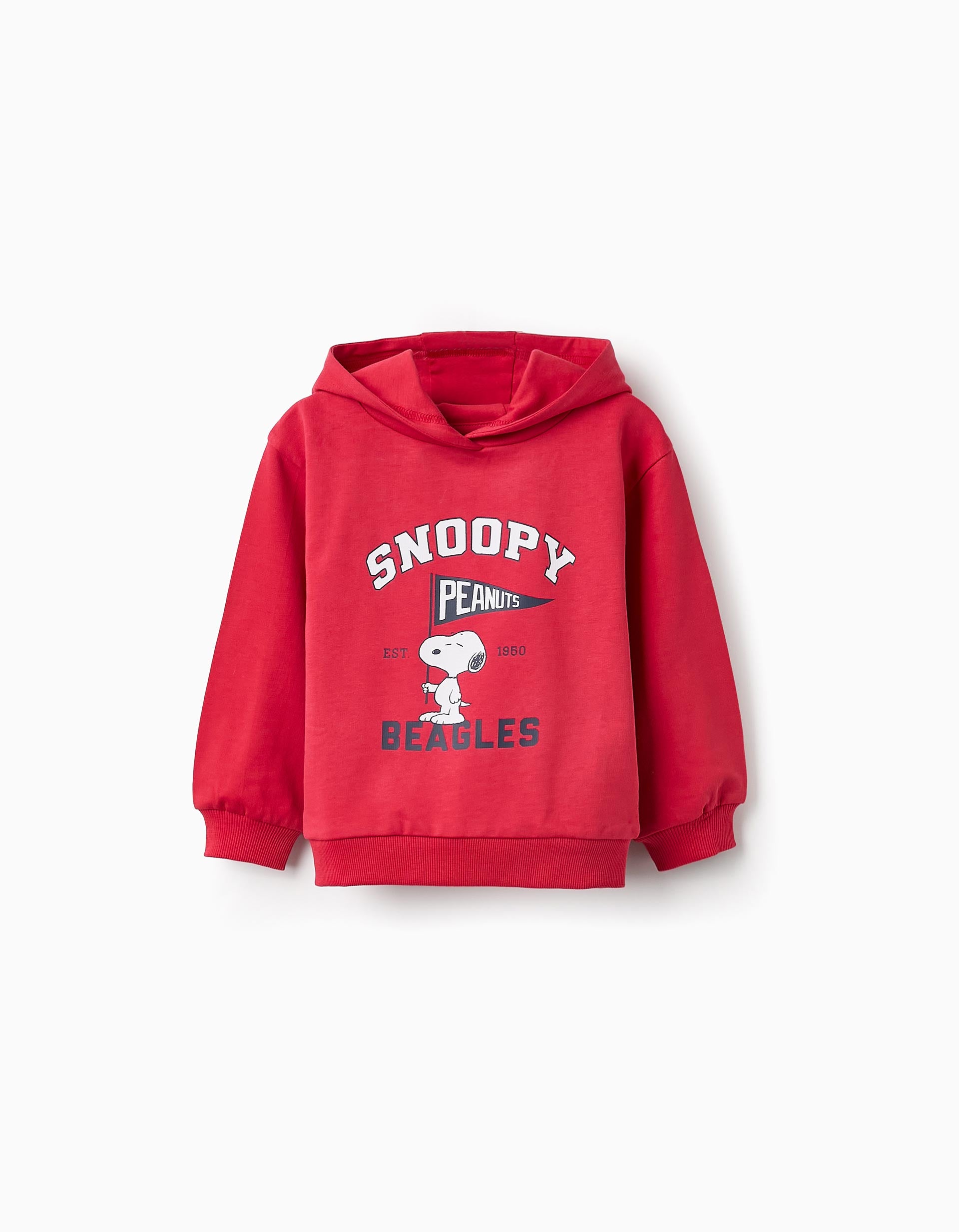 Cotton Hooded Sweatshirt for Baby Boys 'Snoopy', Red