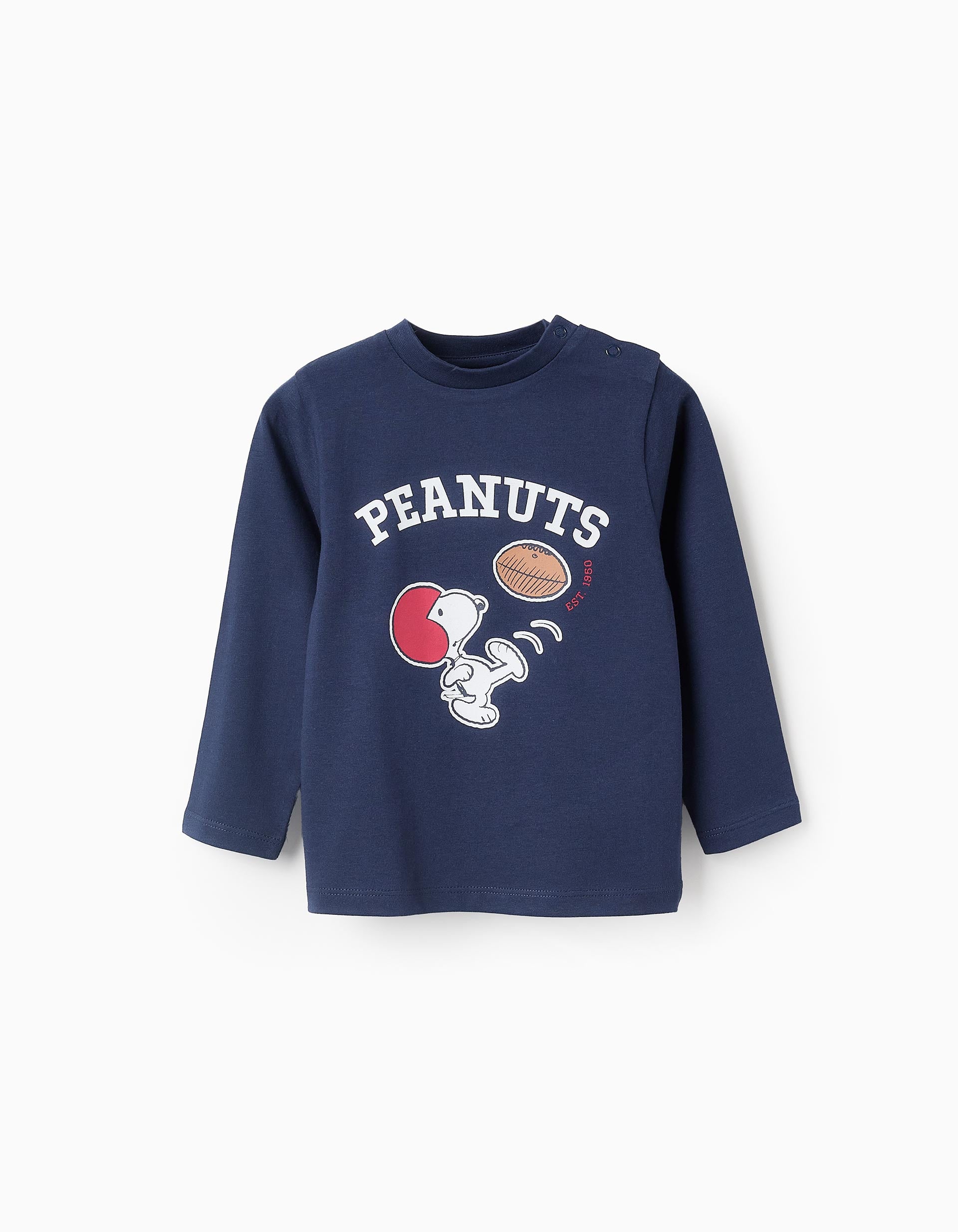 T-shirt à Manches Longues pour Bébé Garçon 'Snoopy', Bleu Foncé