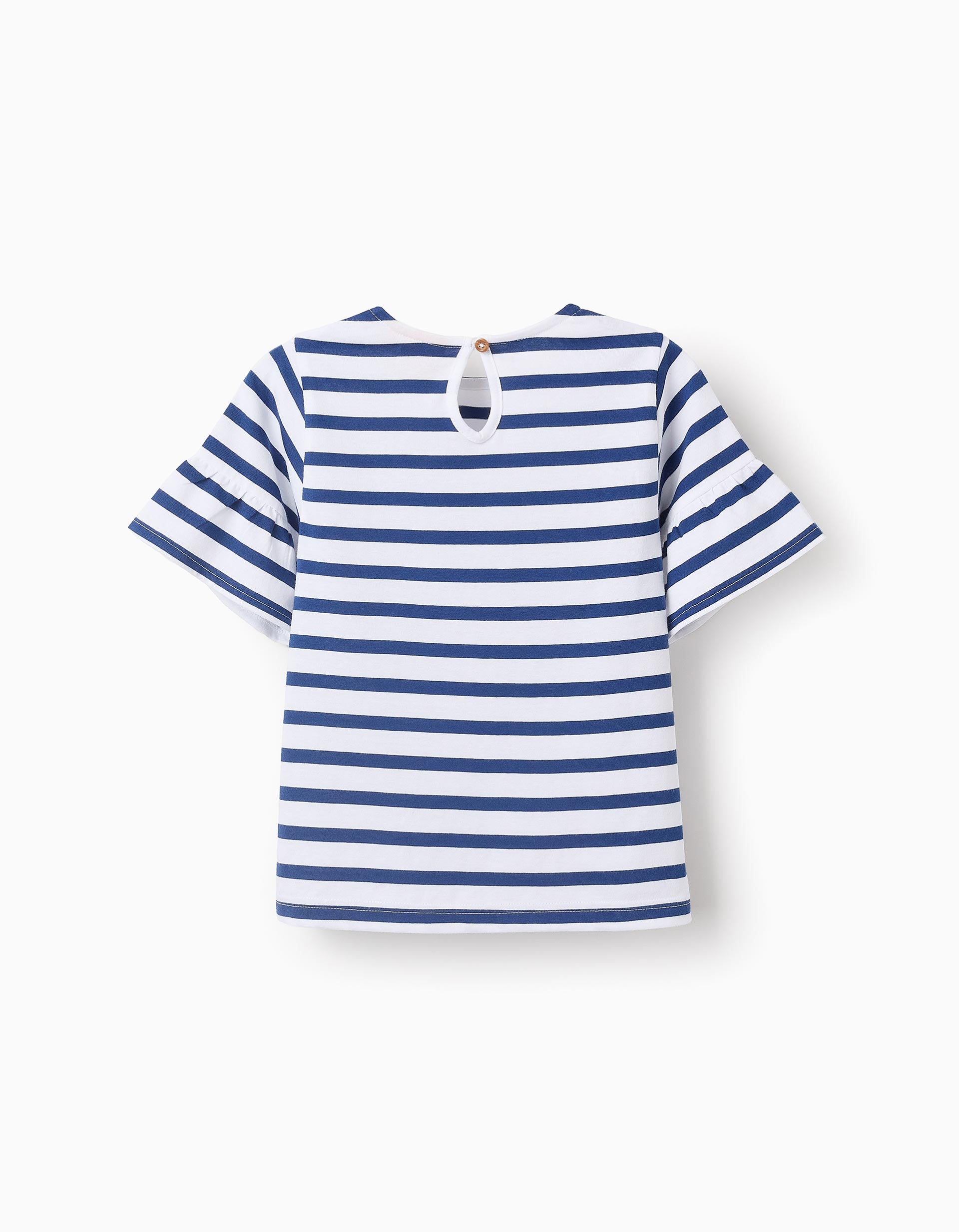 Striped T-shirt for Girls 'Snoopy', White/Blue