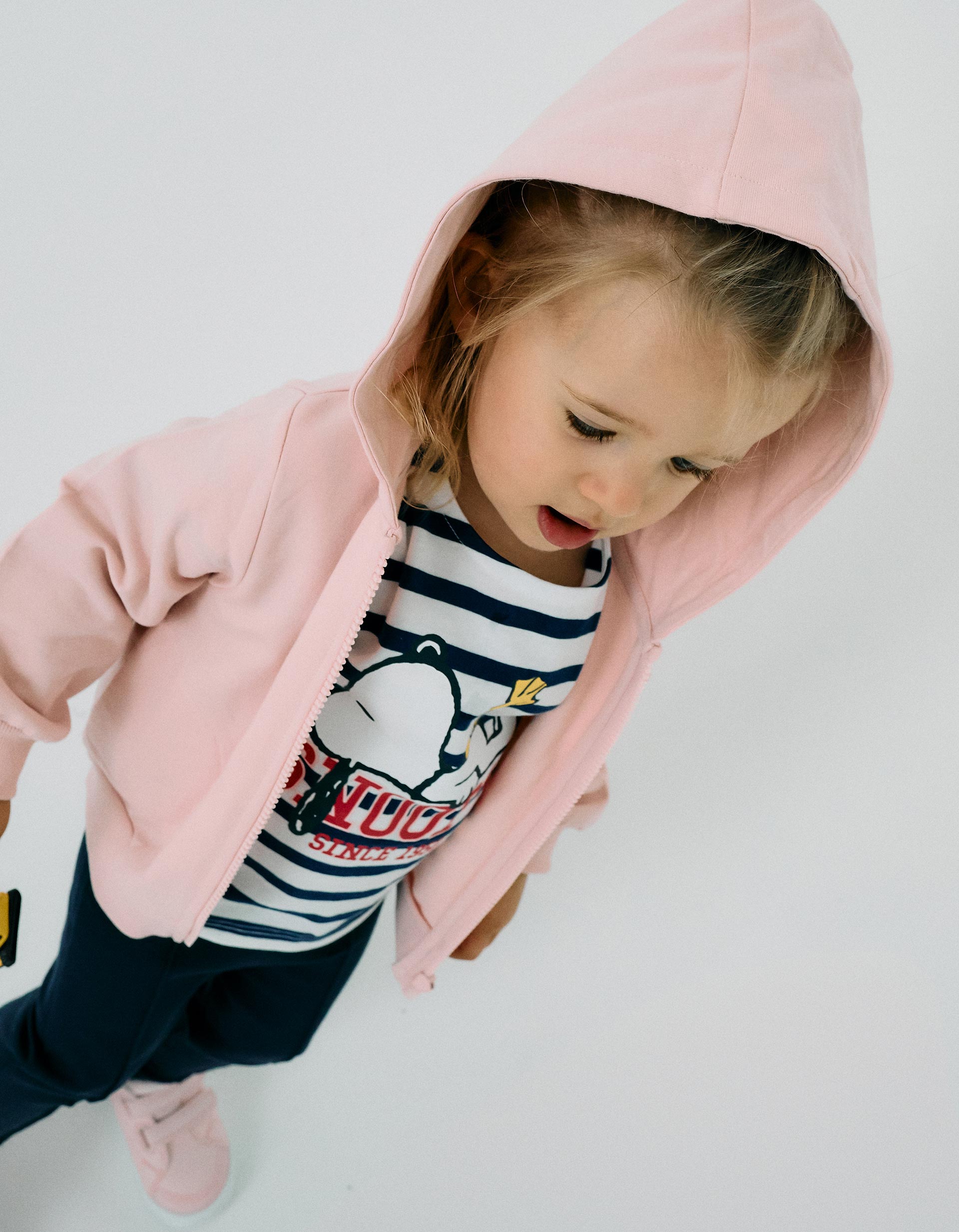 Cotton Hooded Jacket for Baby Girls 'Snoopy', Pink