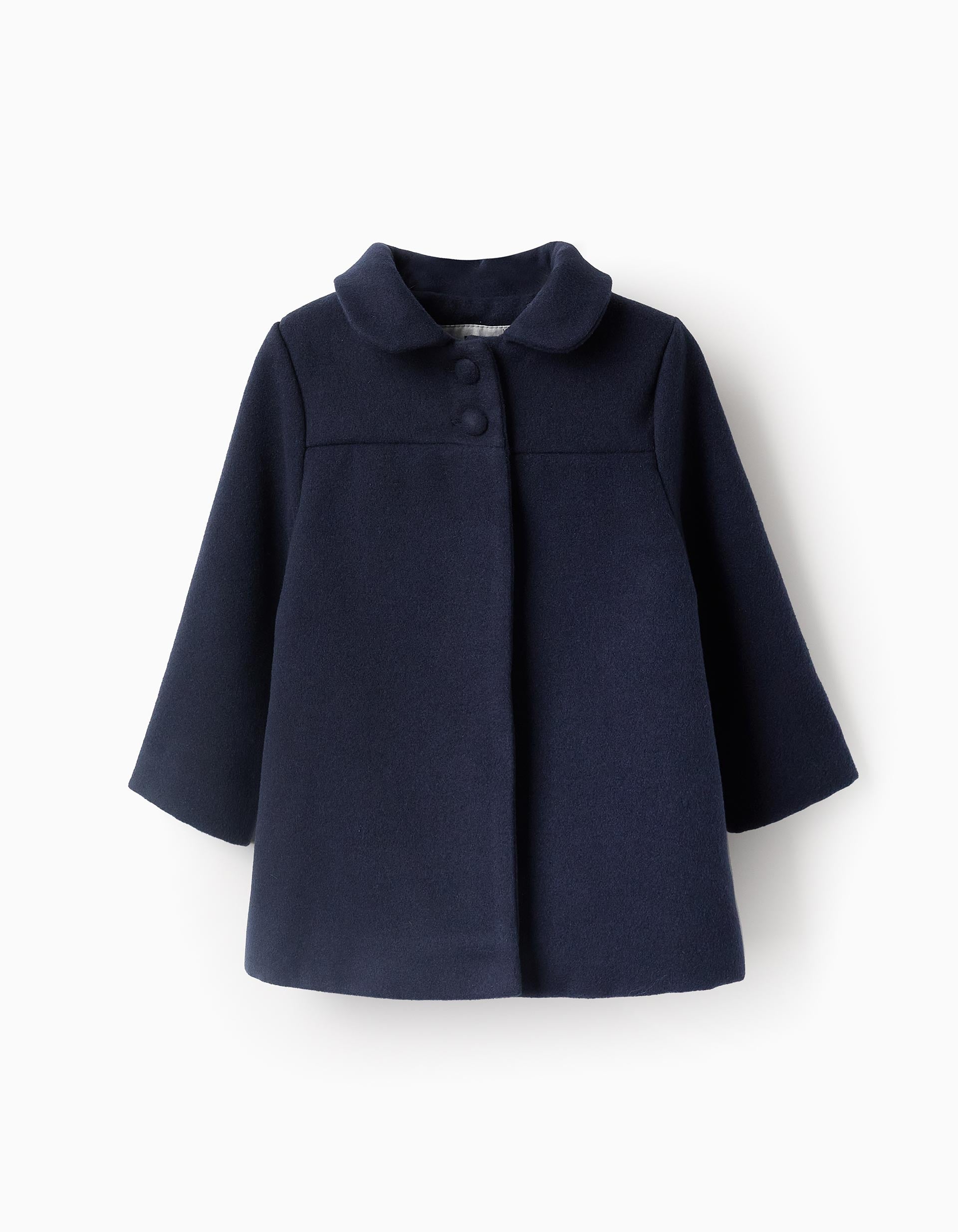 Woven Coat for Baby Girls, Dark Blue