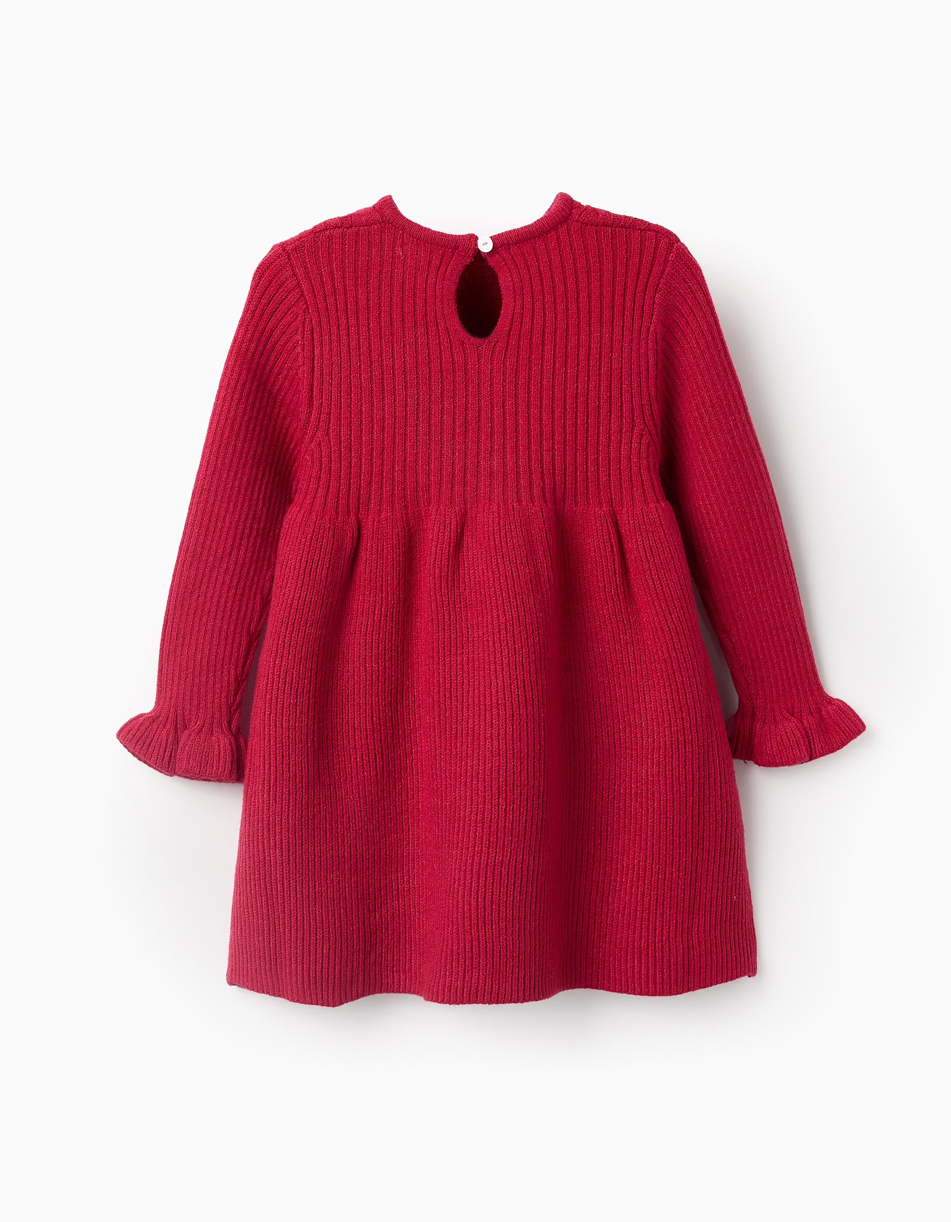 Robe en Maille Côtelée pour Bébé Fille, Rouge