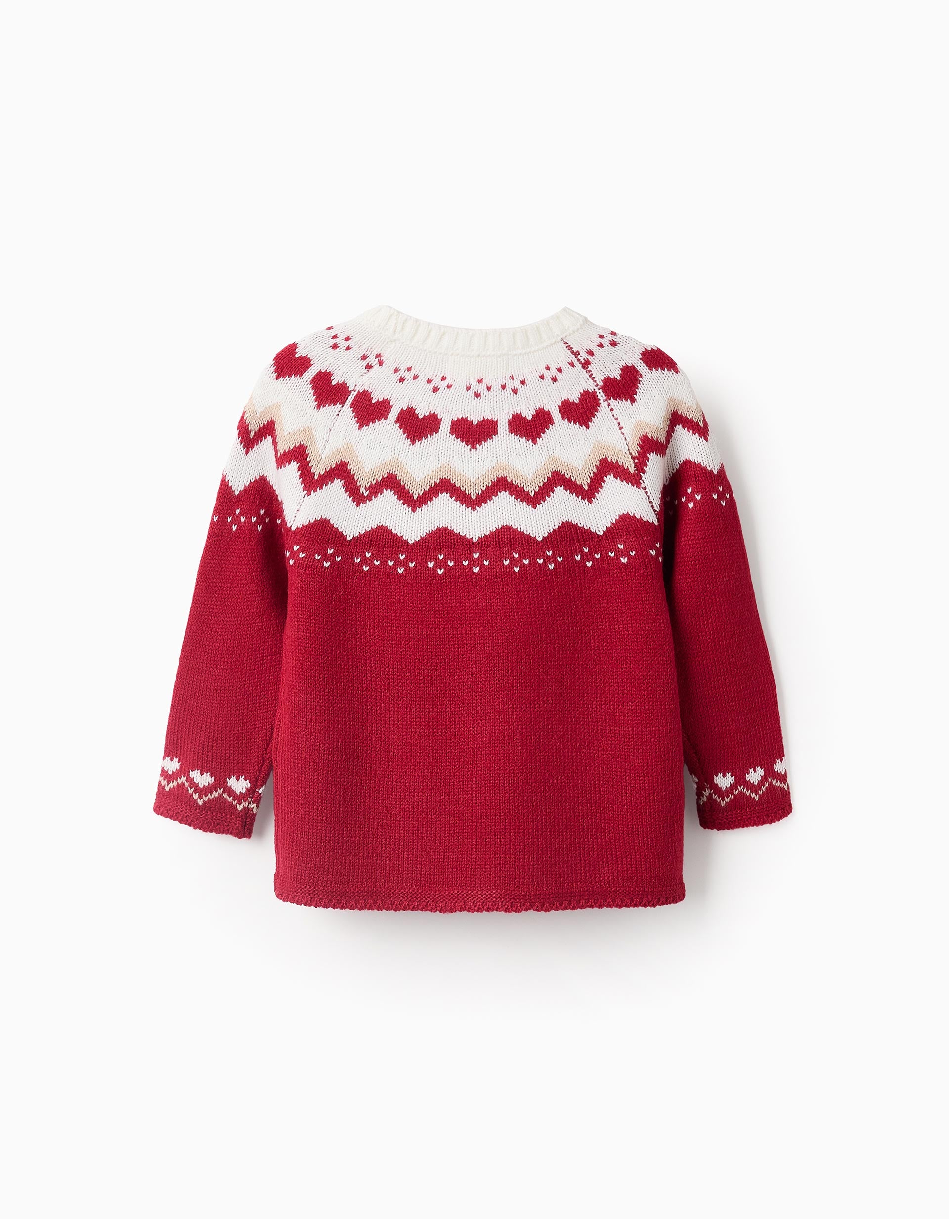 Pull en Maille avec Jacquard pour Bébé Fille, Rouge