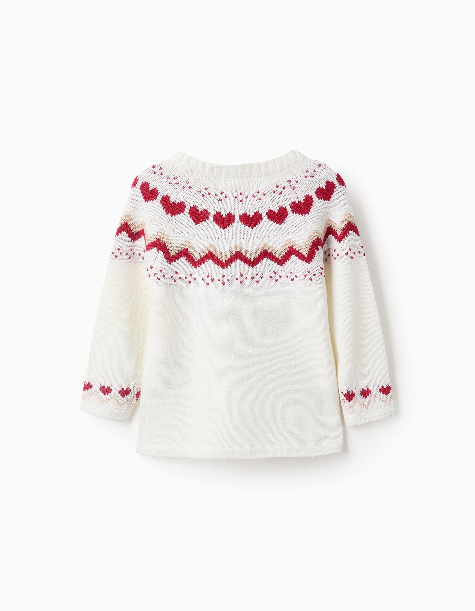 Pull en Maille avec Jacquard pour Bébé Fille, Blanc