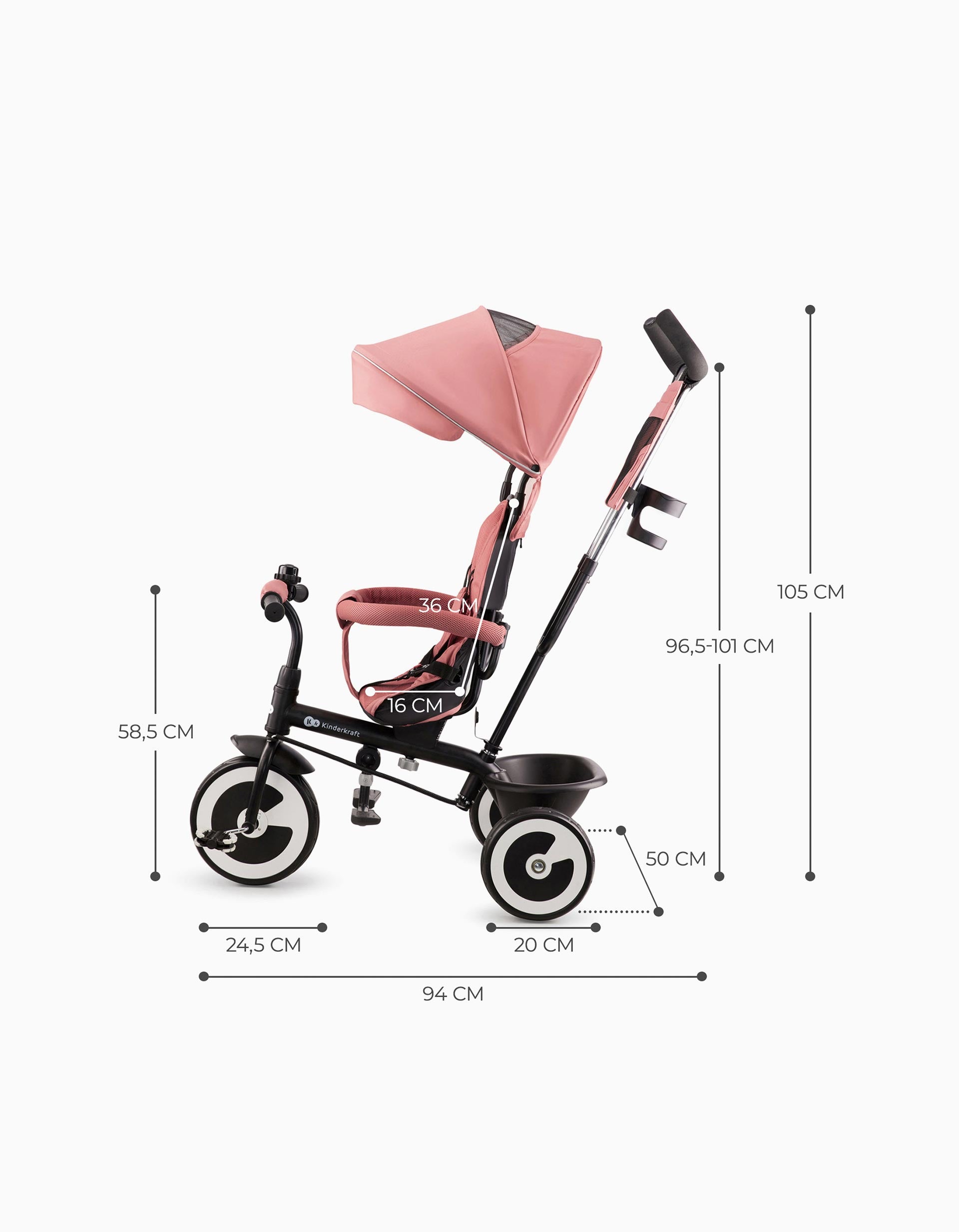 Aston Pink Kinderkraft Tricycle 9M+