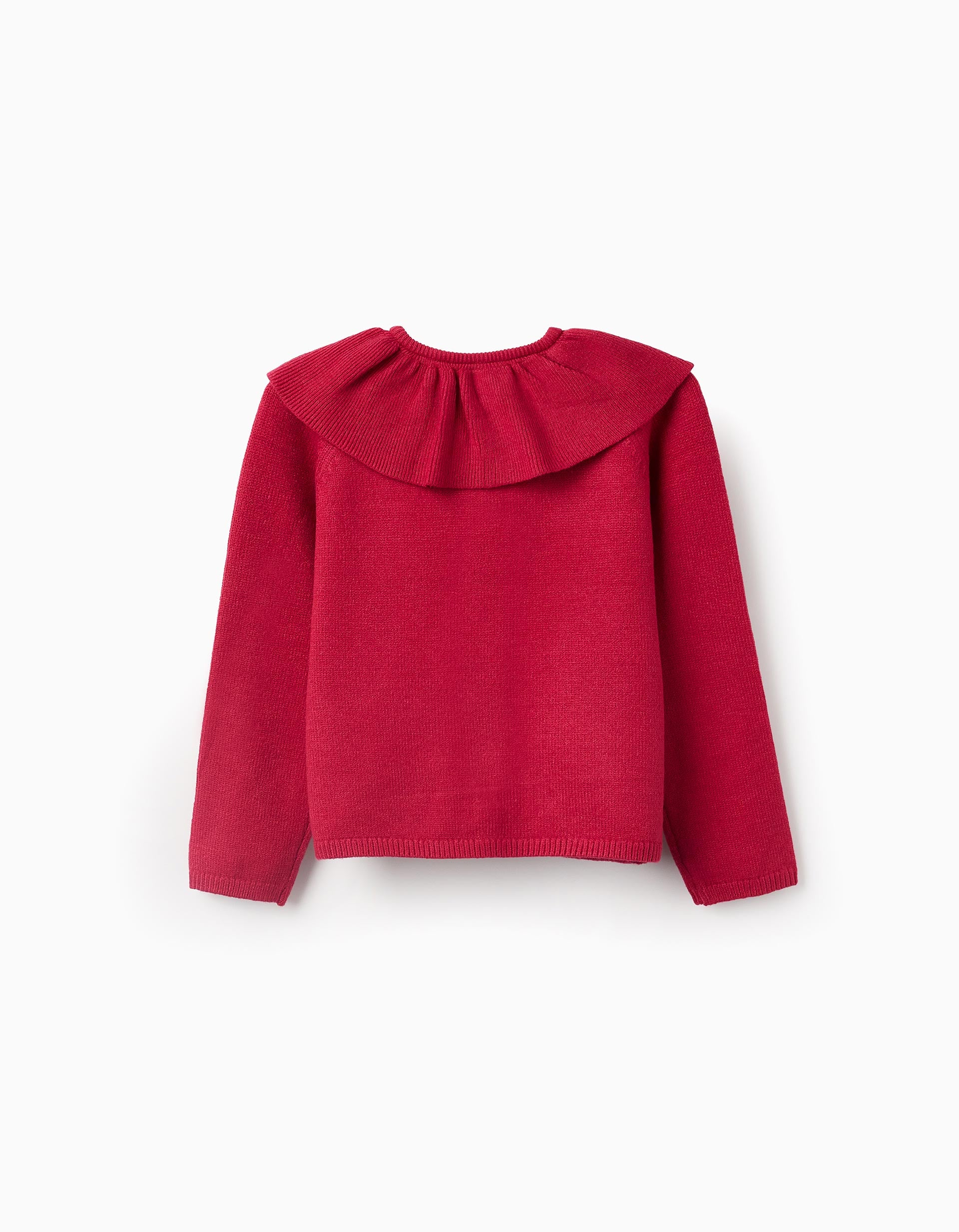 Chaqueta de Punto con Volantes para Niña, Rojo