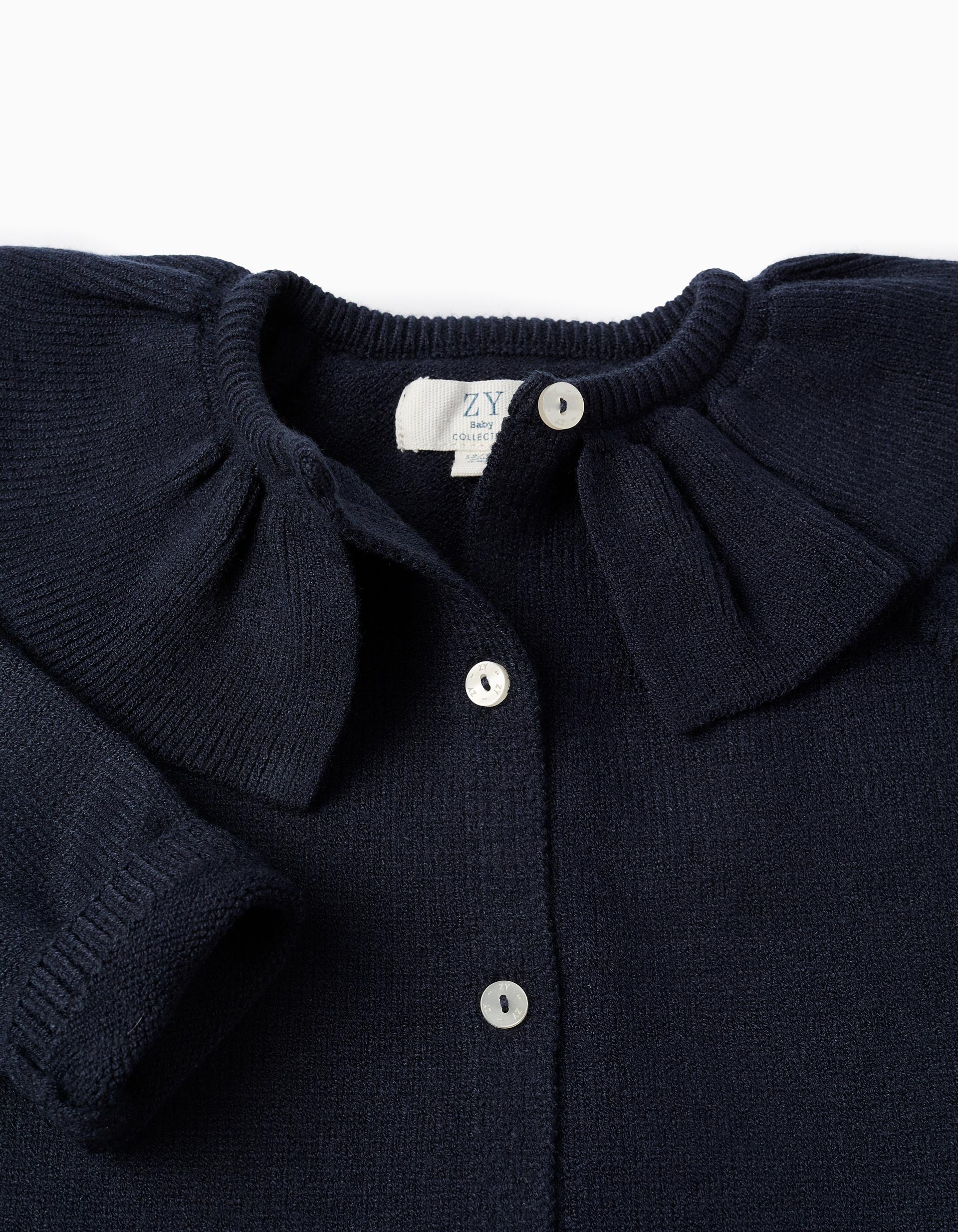 Chaqueta de Punto con Volantes para Bebé Niña, Azul Oscuro