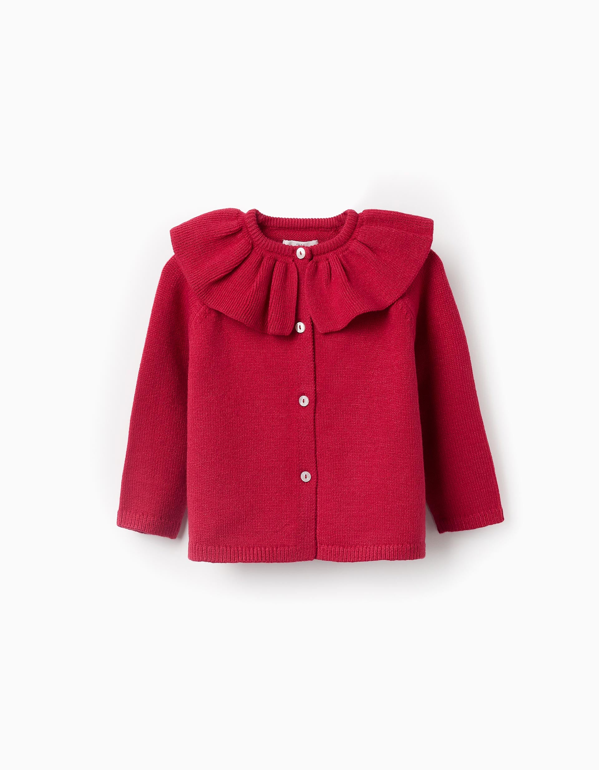 Gilet en Maille avec Volants pour Bébé Fille, Rouge