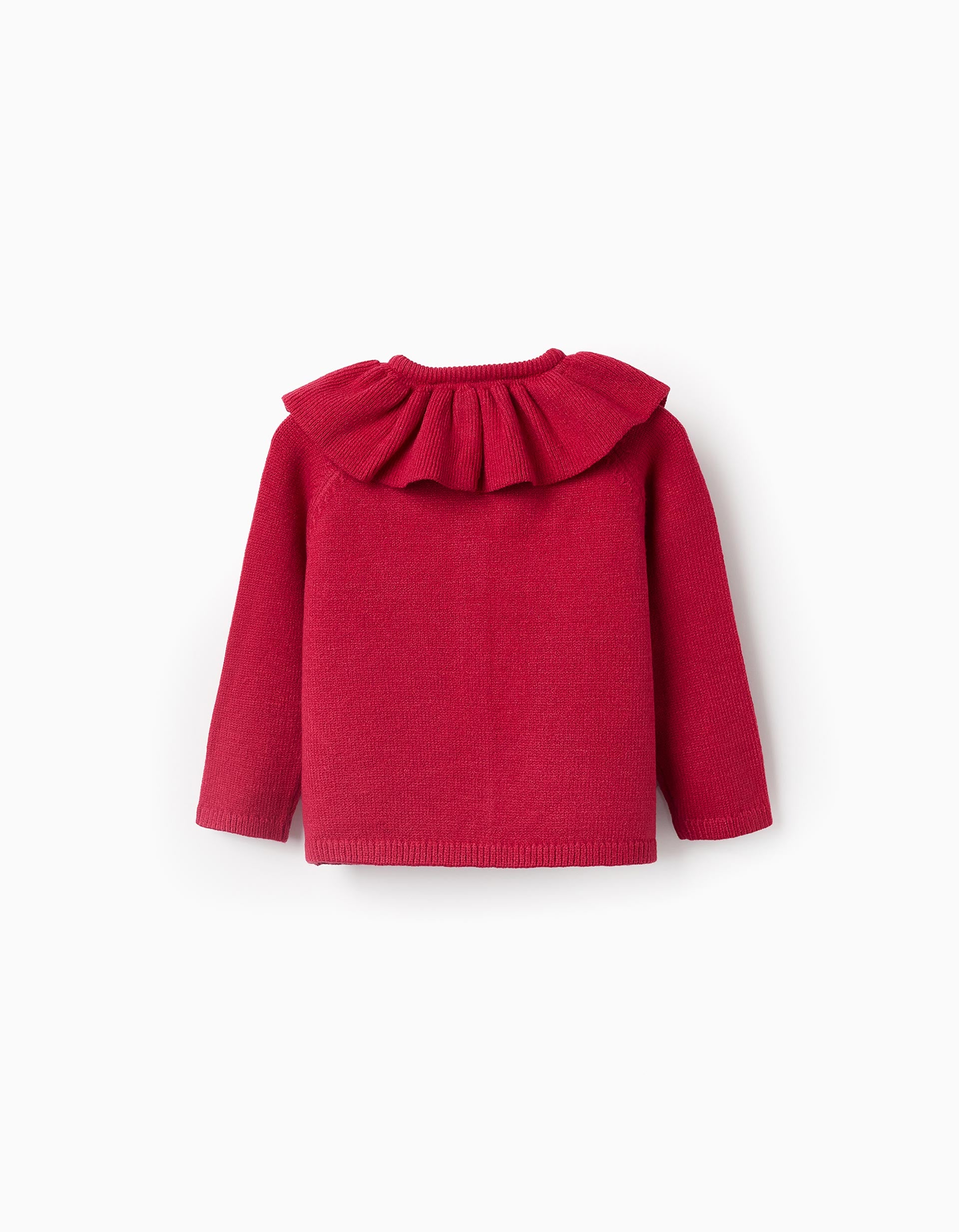 Chaqueta de Punto con Volantes para Bebé Niña, Rojo