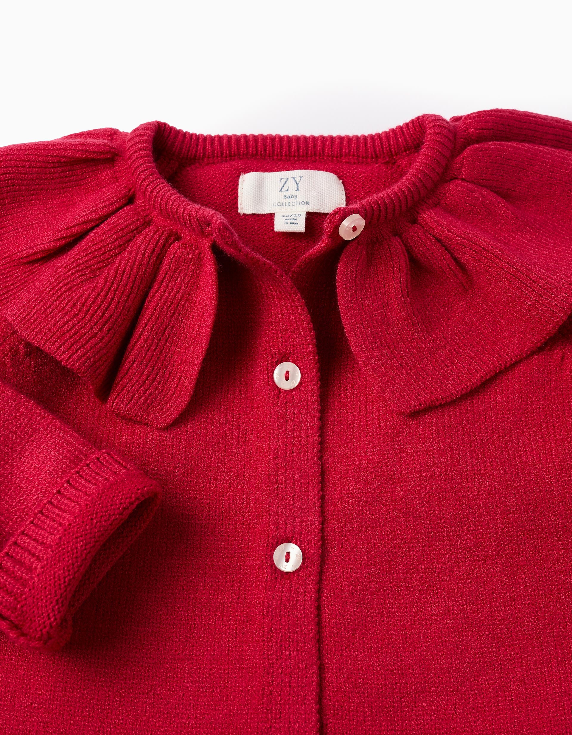 Chaqueta de Punto con Volantes para Bebé Niña, Rojo