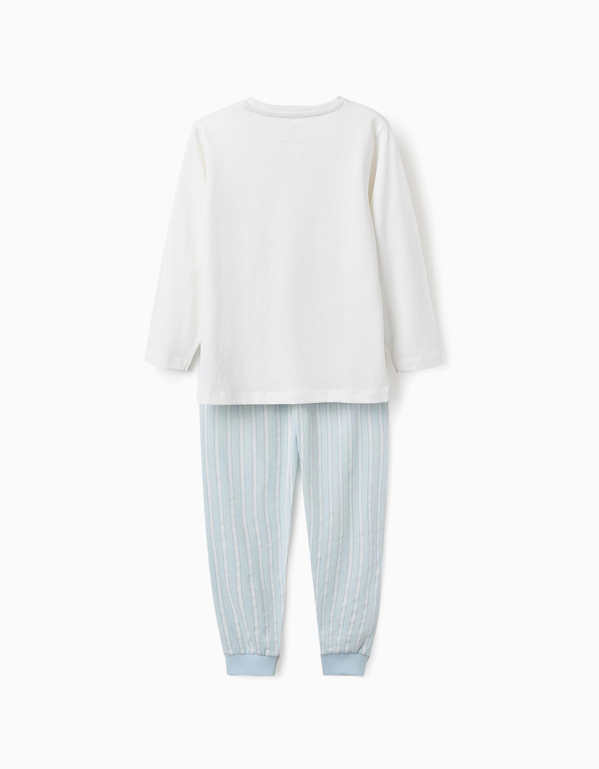 Pyjama en Coton avec Poche et Rayures pour Garçon, Bleu/Blanc