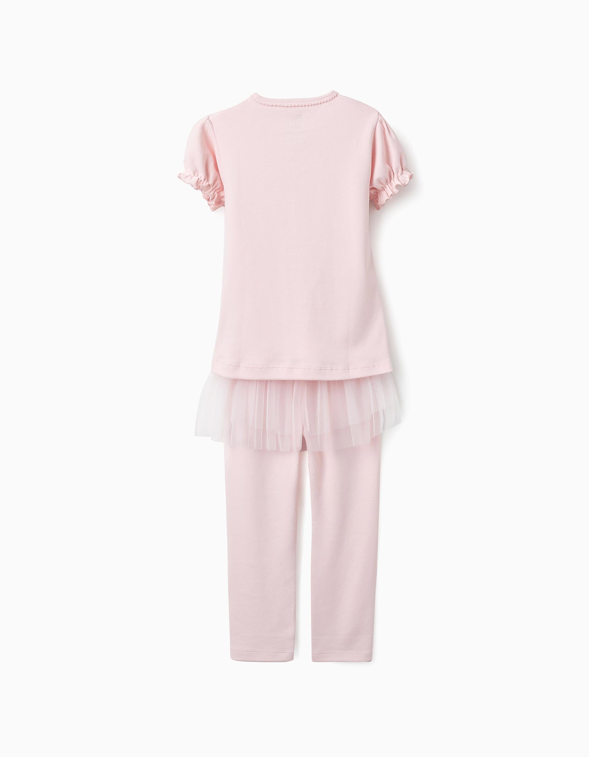 Pijama Brilla en la Oscuridad con Falda de Tul para Niña 'Sleep', Rosa