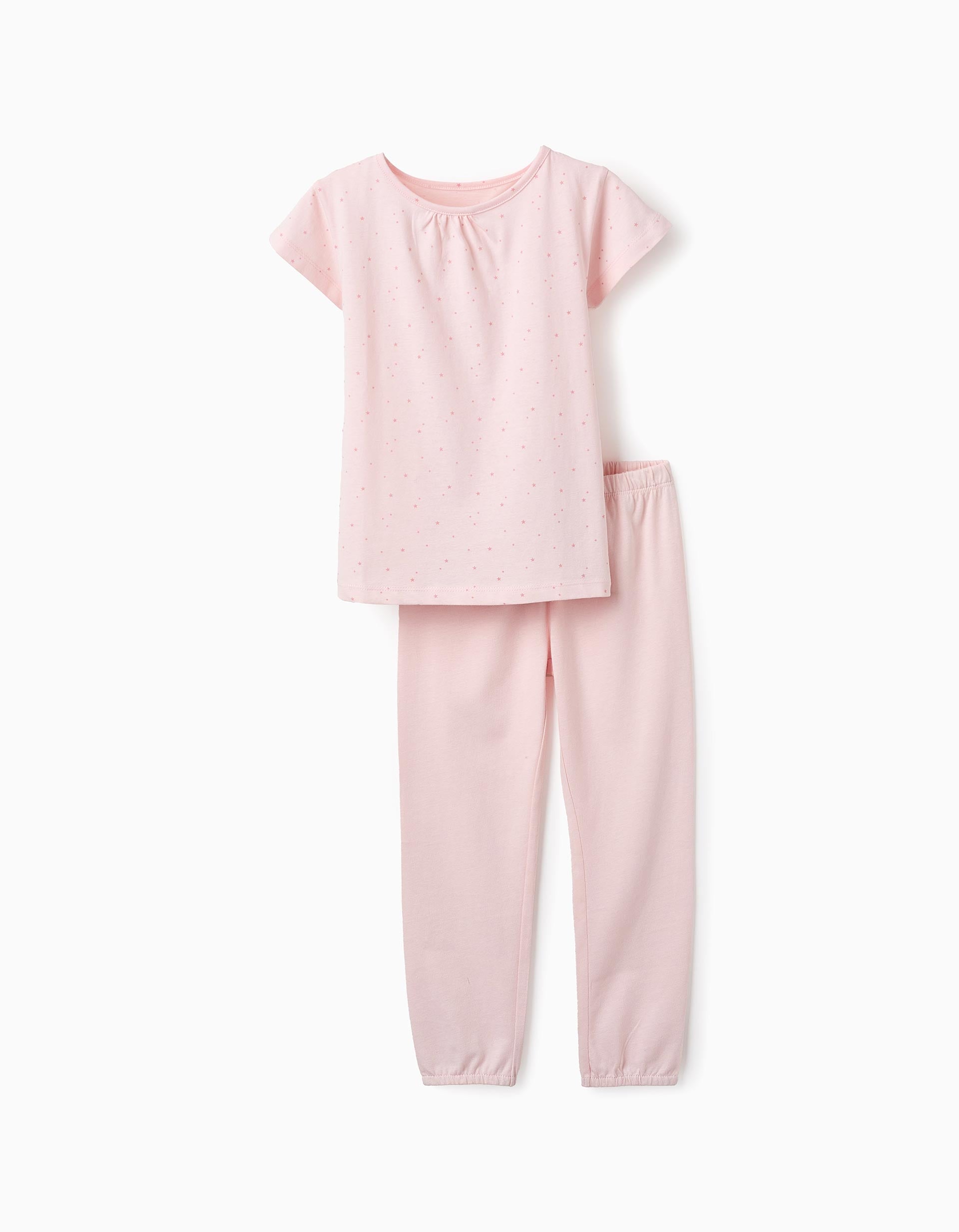 Pijama de Algodón para Niña 'Estrellas', Rosa Claro