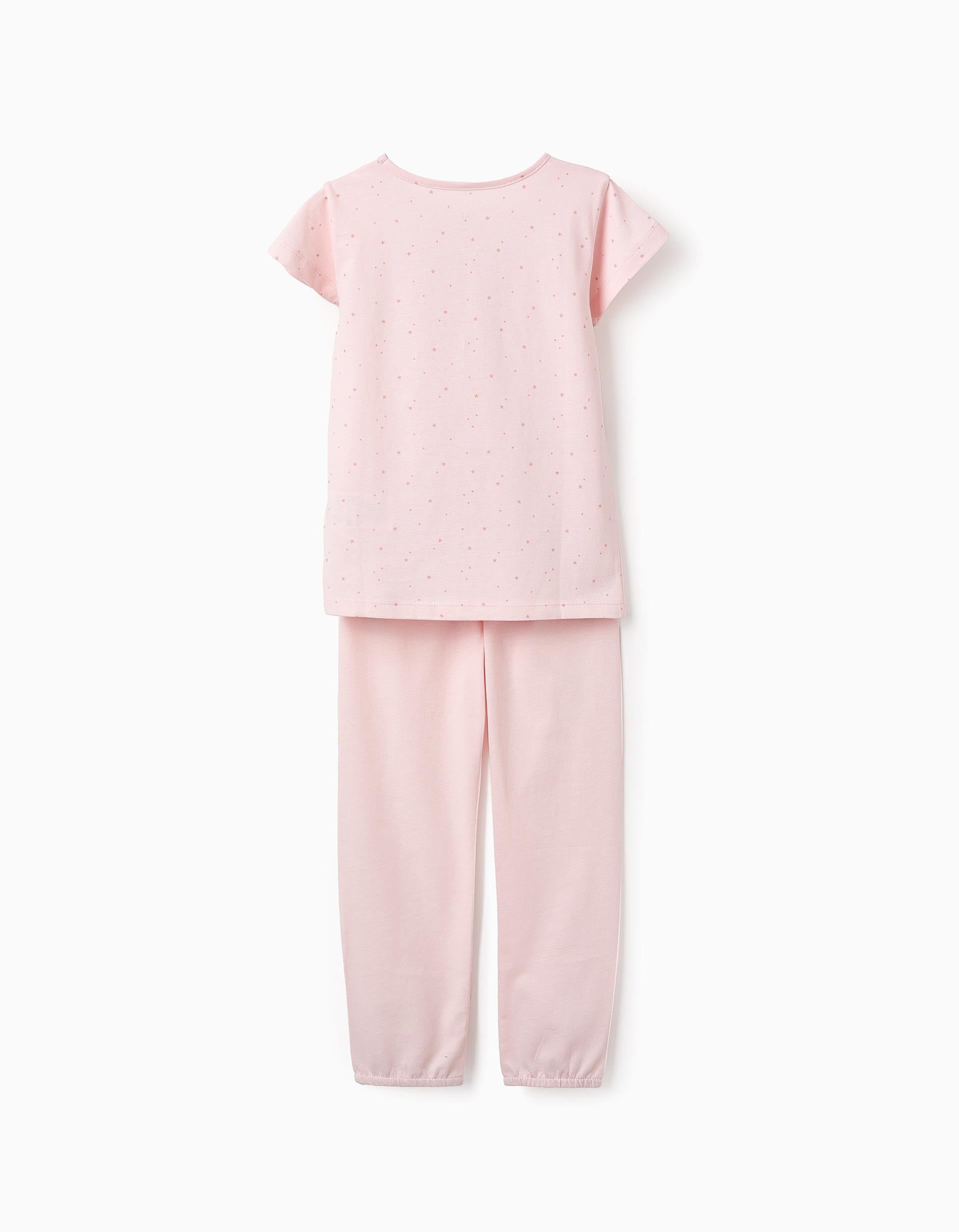 Pijama de Algodón para Niña 'Estrellas', Rosa Claro