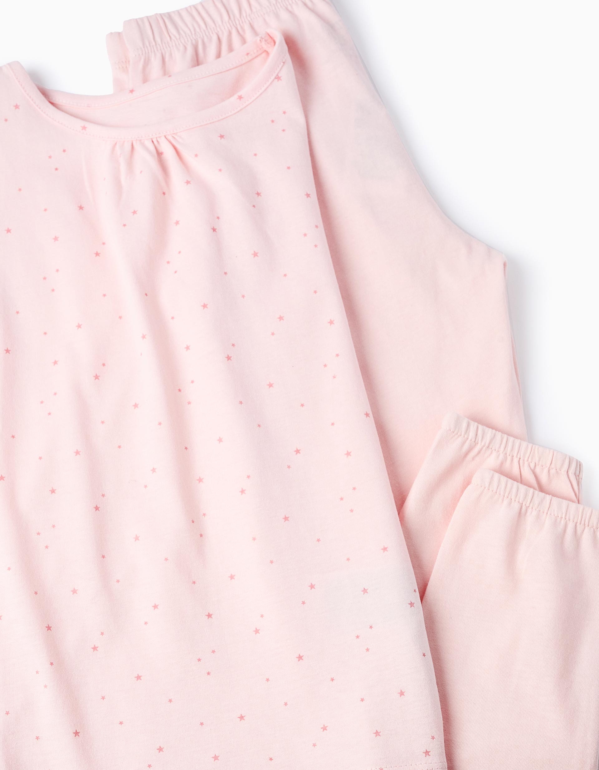 Pijama de Algodón para Niña 'Estrellas', Rosa Claro