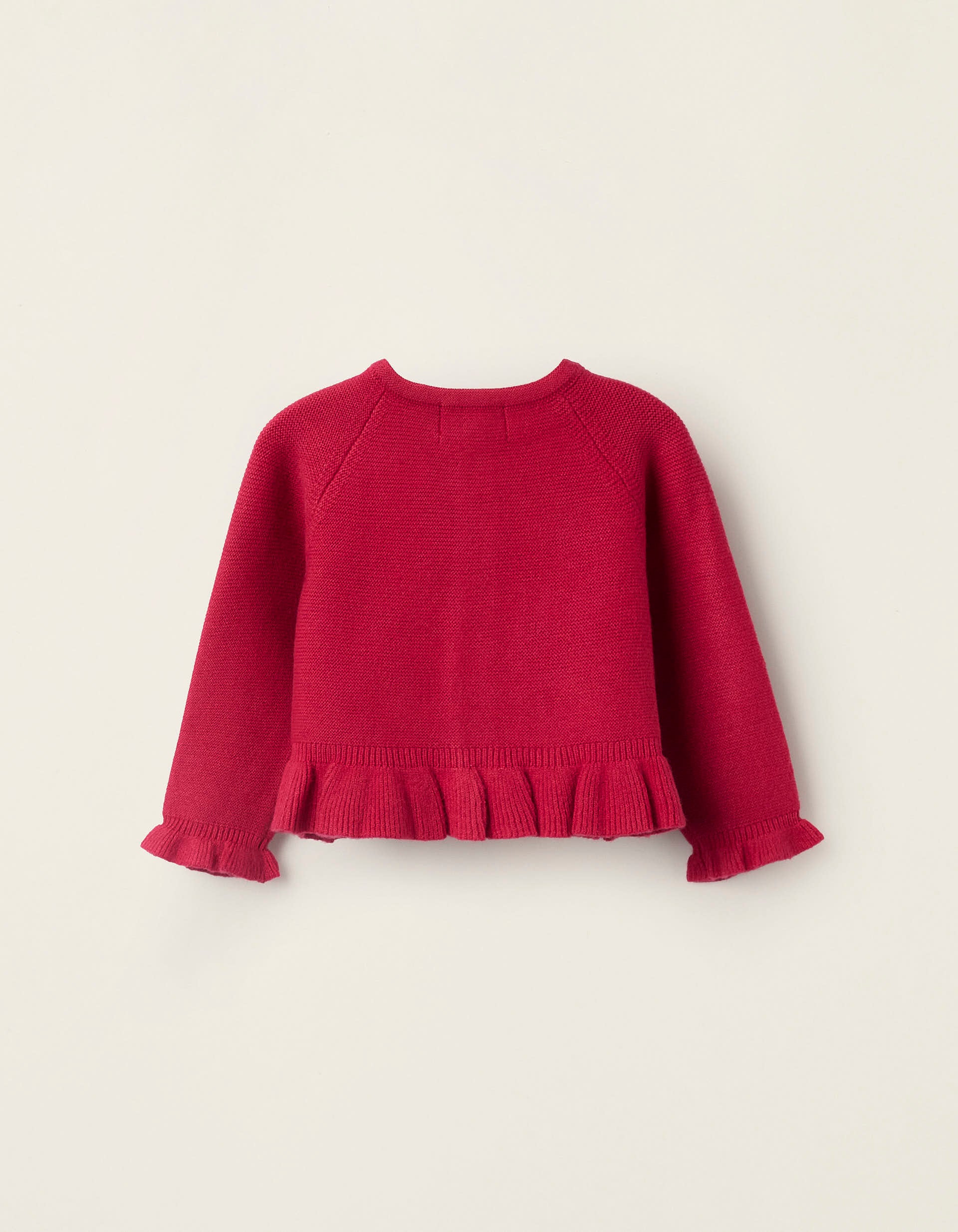 Cardigan with Ruffles for Newborn Girls 'B&S', Red