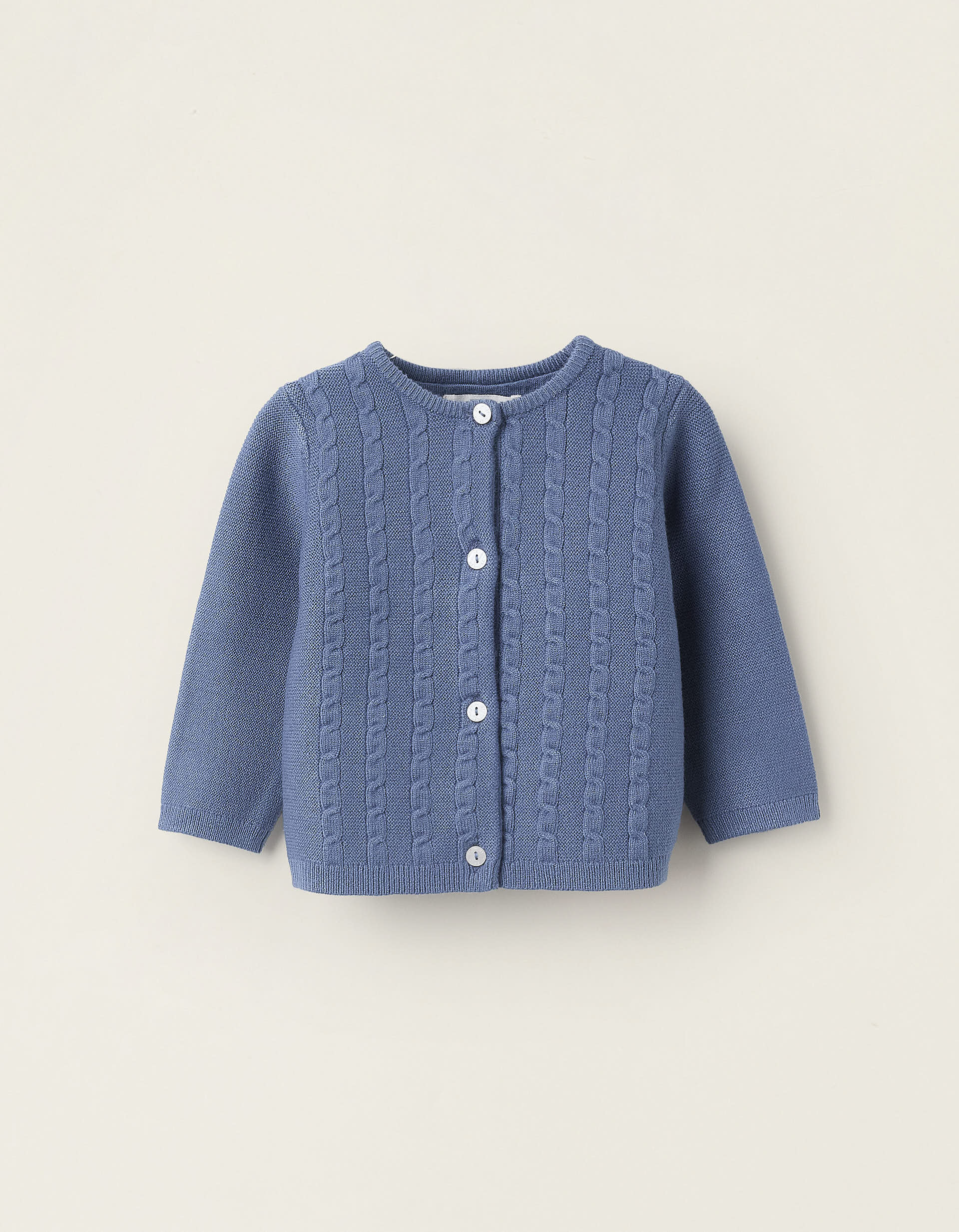 Cardigan with Cable Effect for Newborns 'B&S', Blue