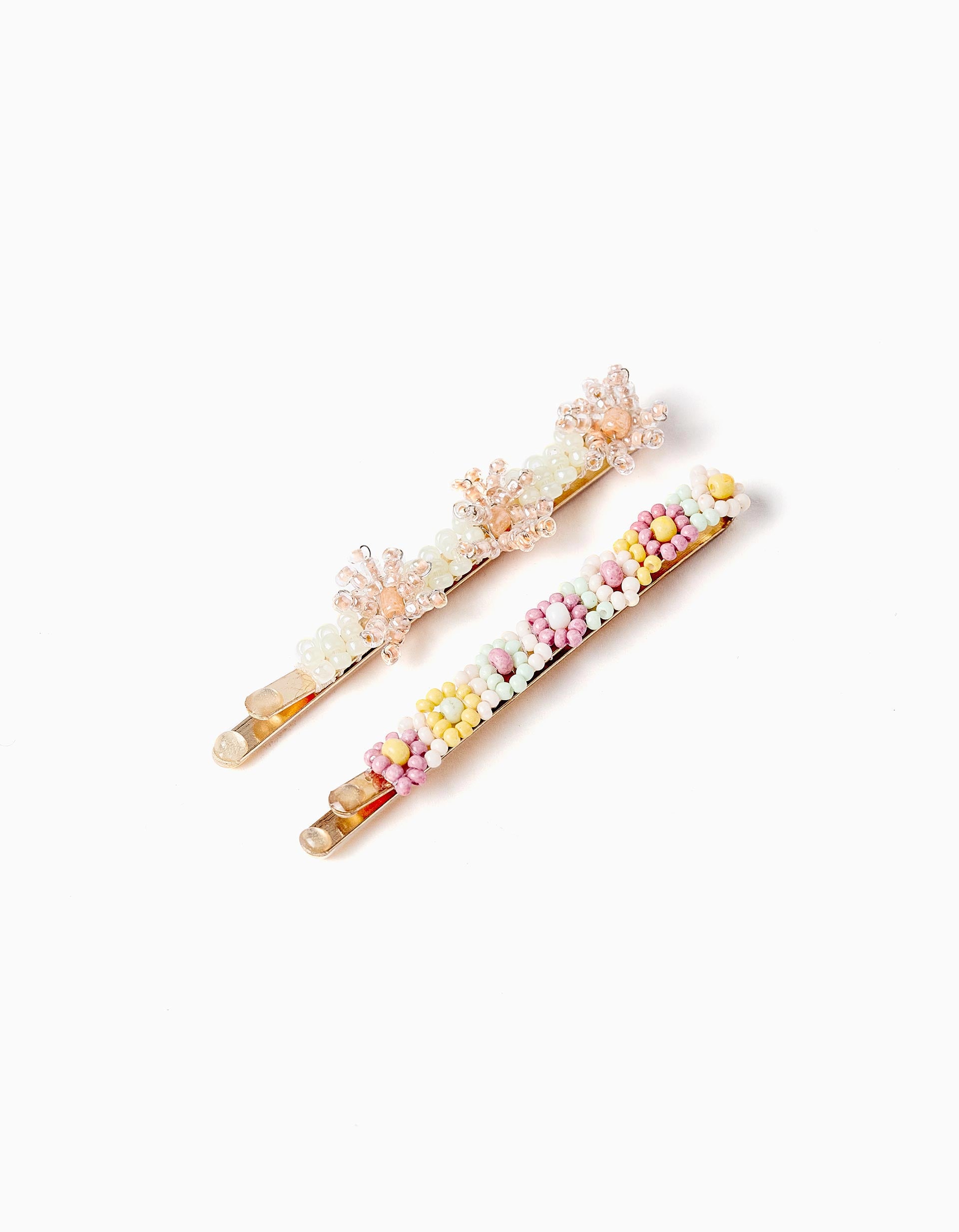 Pack 2 Pinces à Cheveux avec Fleurs pour Nouveau-née et Fille, Multicolore