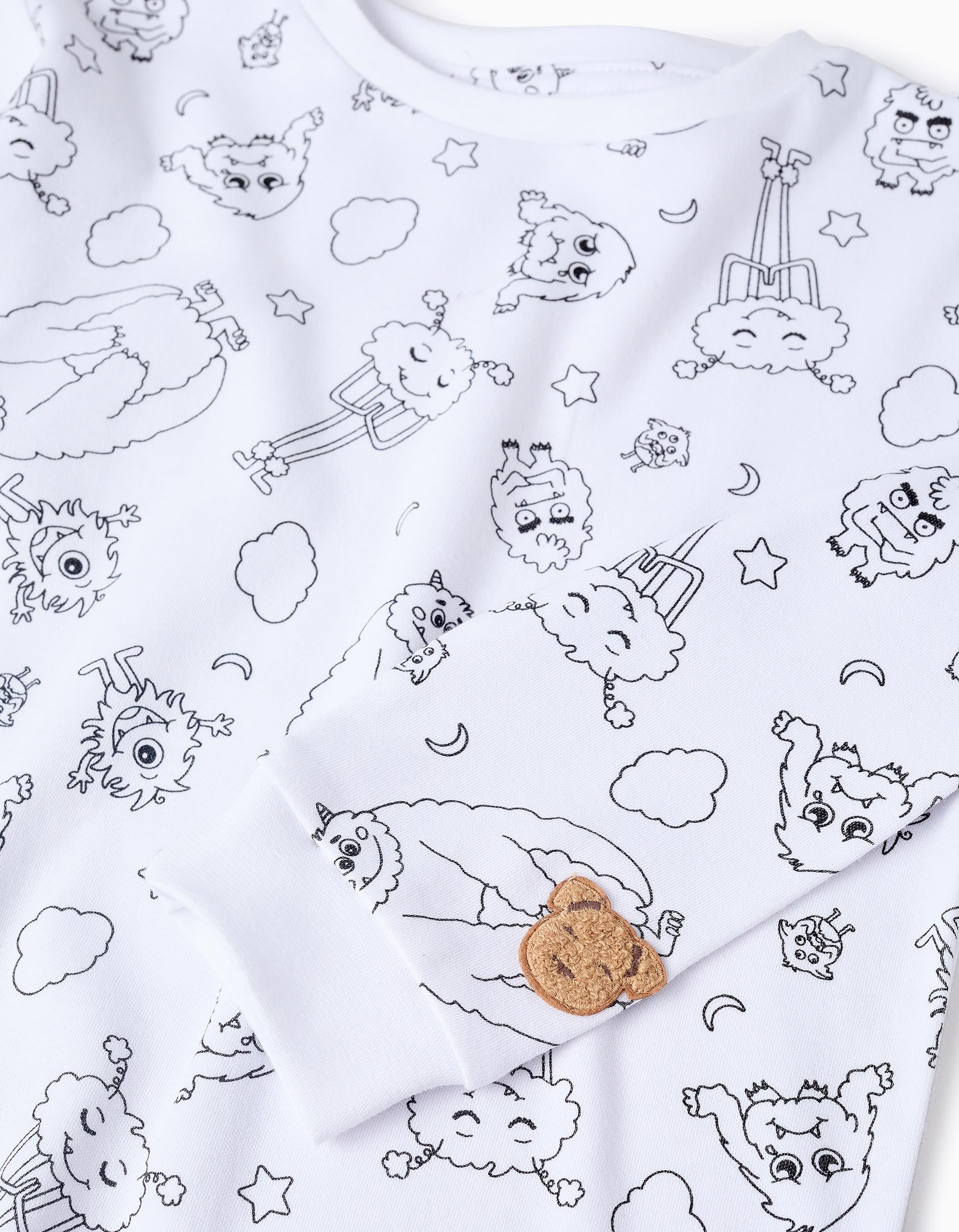 Pijama para Colorear + Marcadores para Bebés y Niños 'Emociones', Blanco