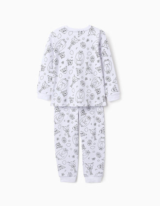 Colouring Pyjamas for Babies and Children 'Emotions', White