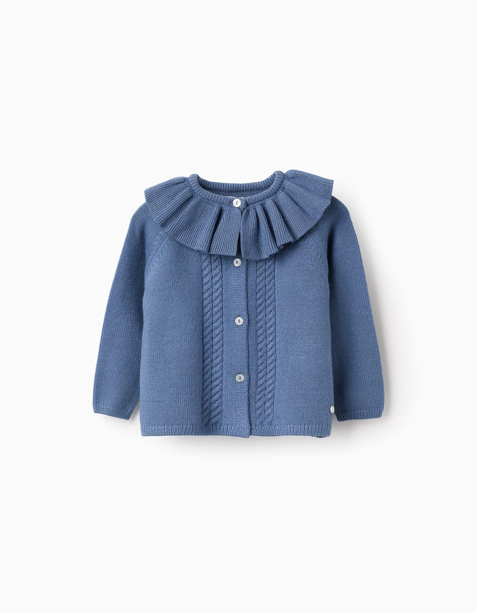 Chaqueta de Punto con Volantes para Bebé Niña 'B&S', Azul