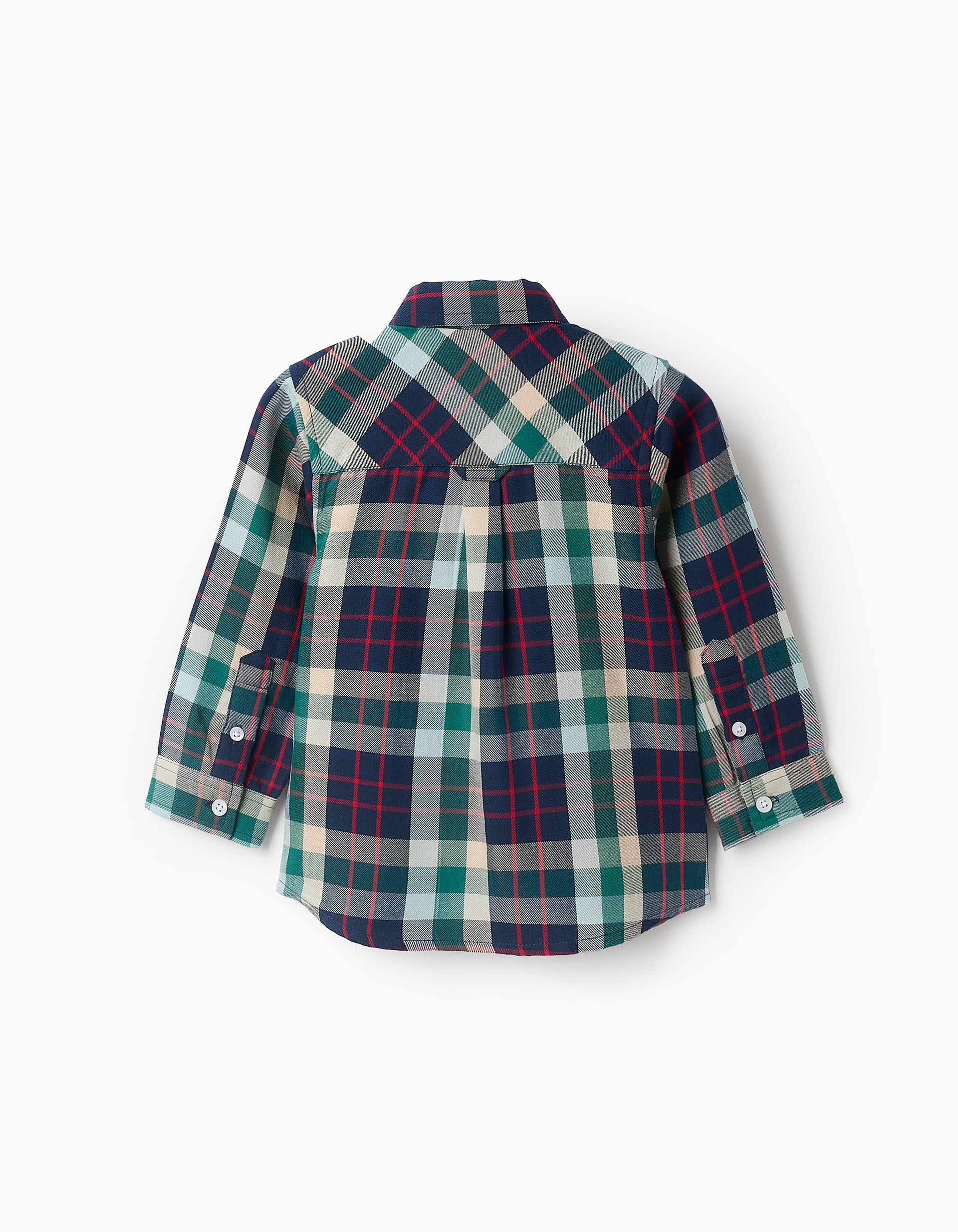 Chemise en Coton à Carreaux pour Bébé Garçon 'B&S', Vert