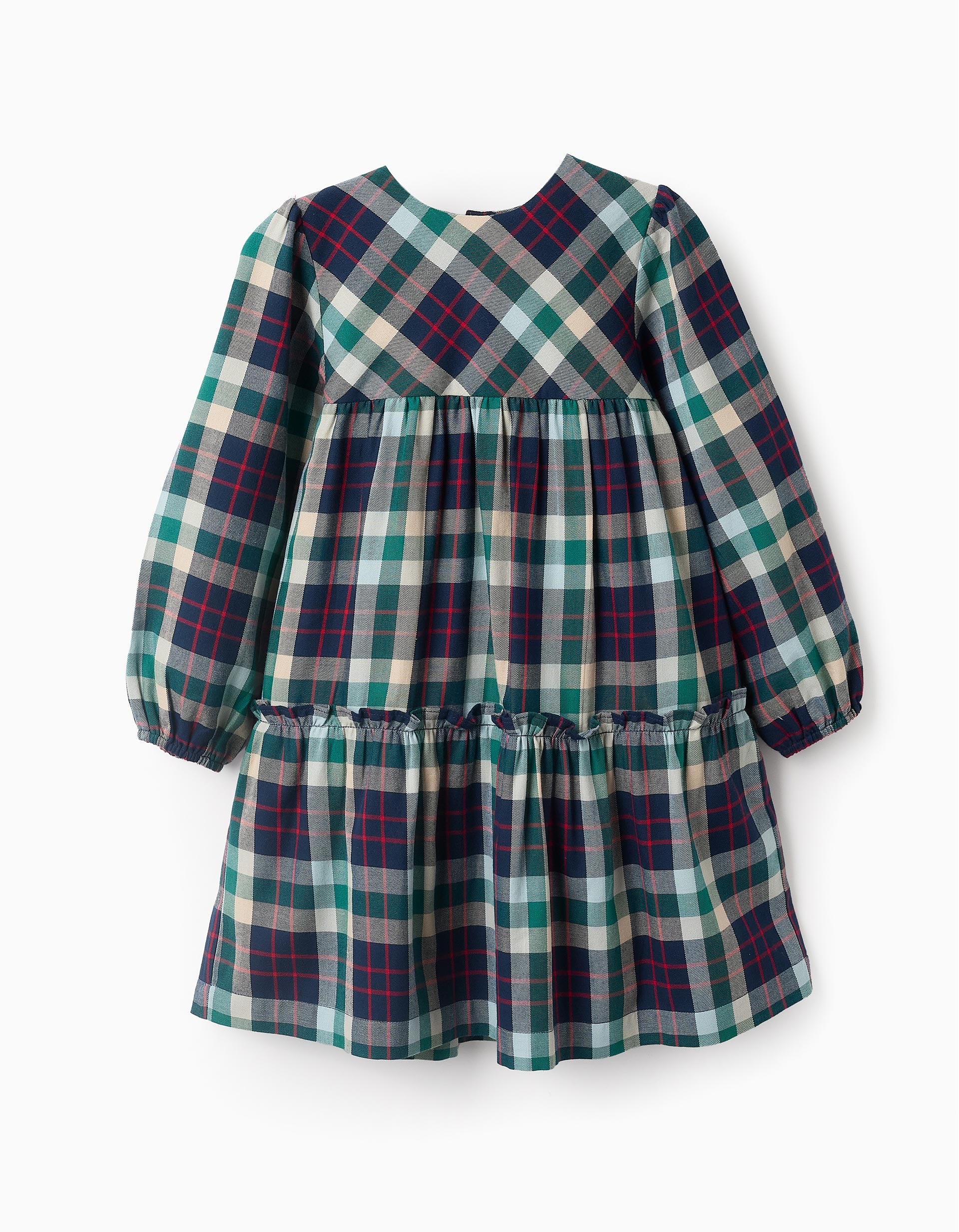 Vestido con Cuadros para Niña 'B&S', Verde