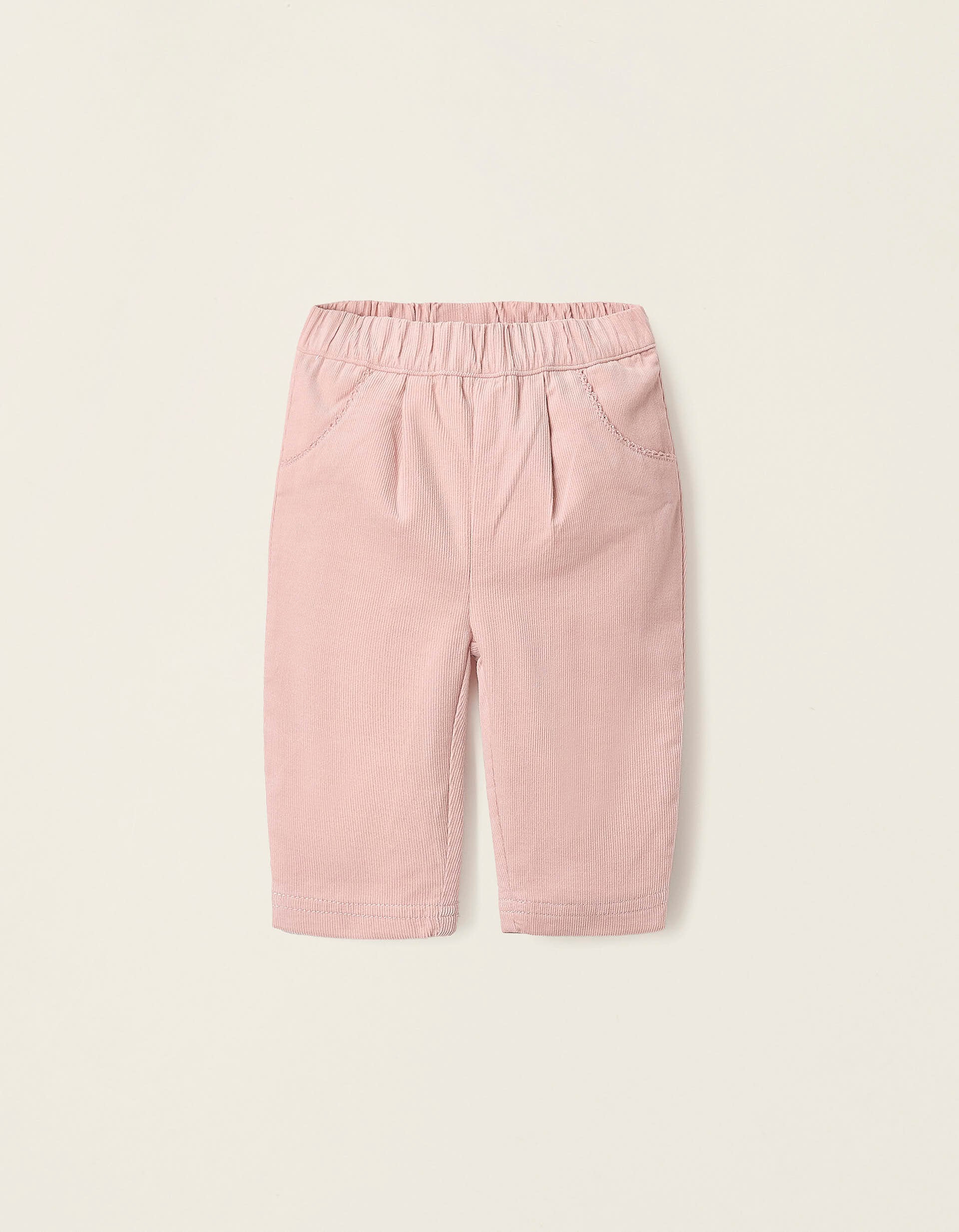 Corduroy Trousers for Newborn Girls, Pink