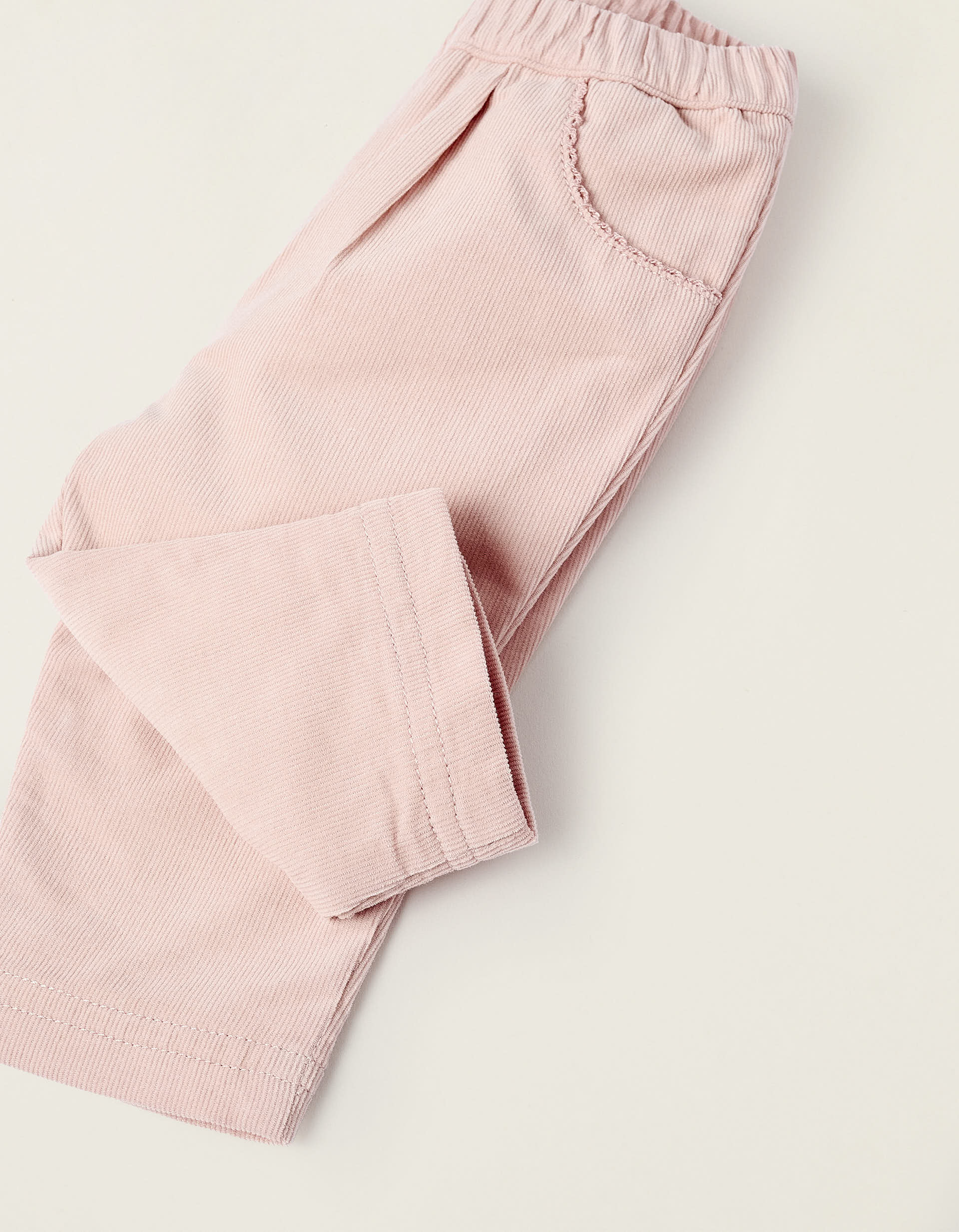 Pantalon en Velours Côtelé pour Nouveau-née, Rose