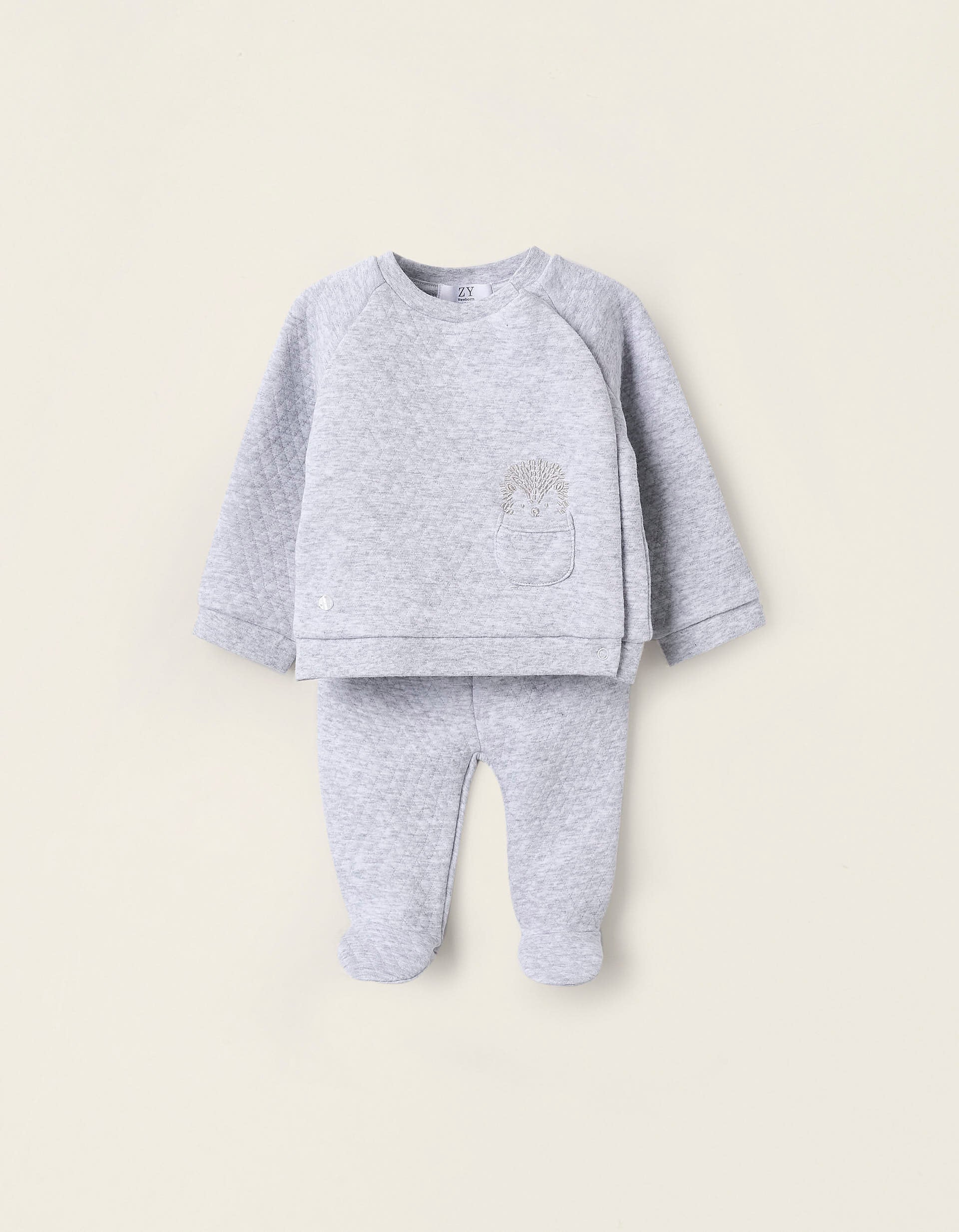 Ensemble Texture Gaufrée pour Nouveau-Né, Gris