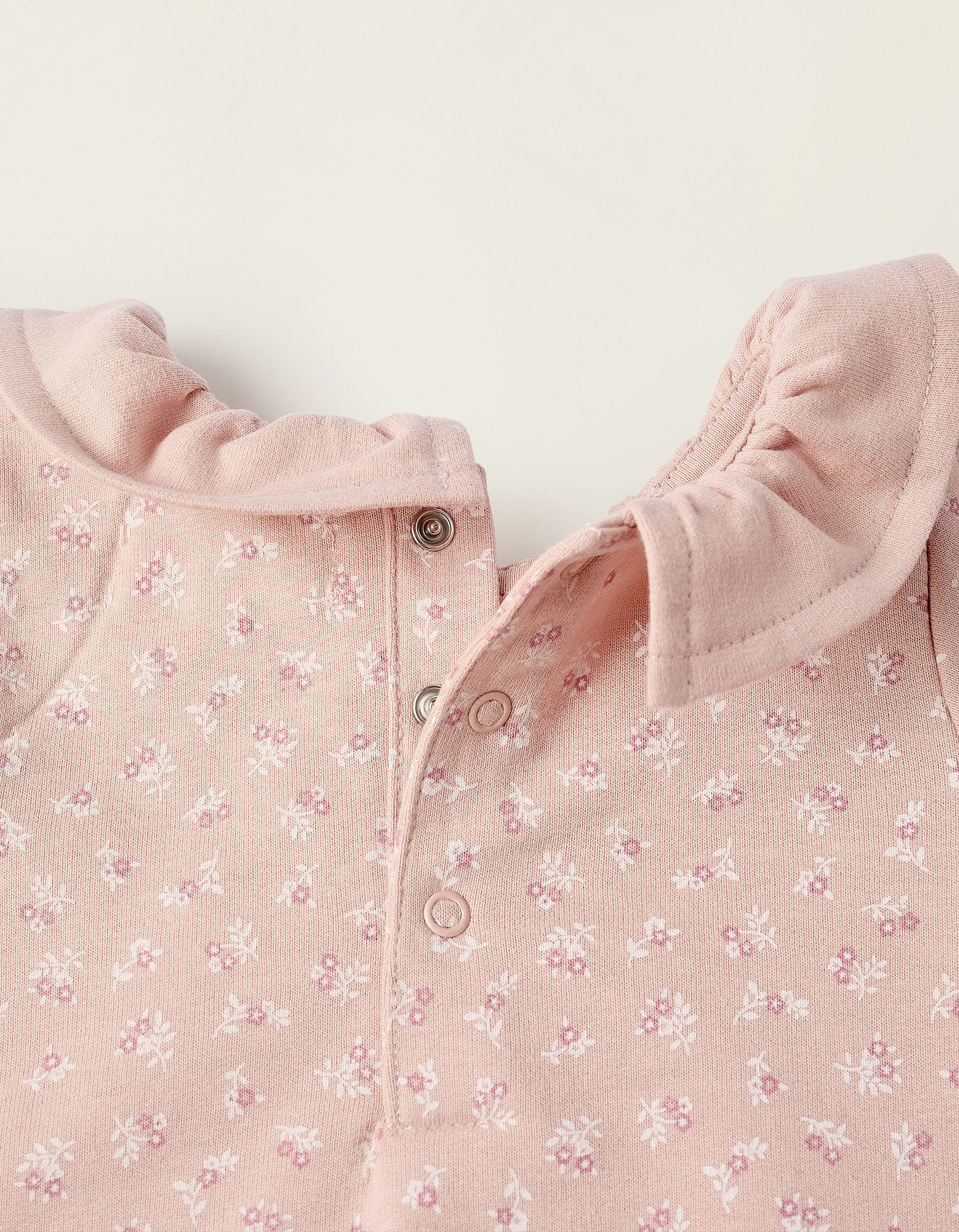 Sweat + Calças Cardados para Recém-Nascida 'Flores', Rosa