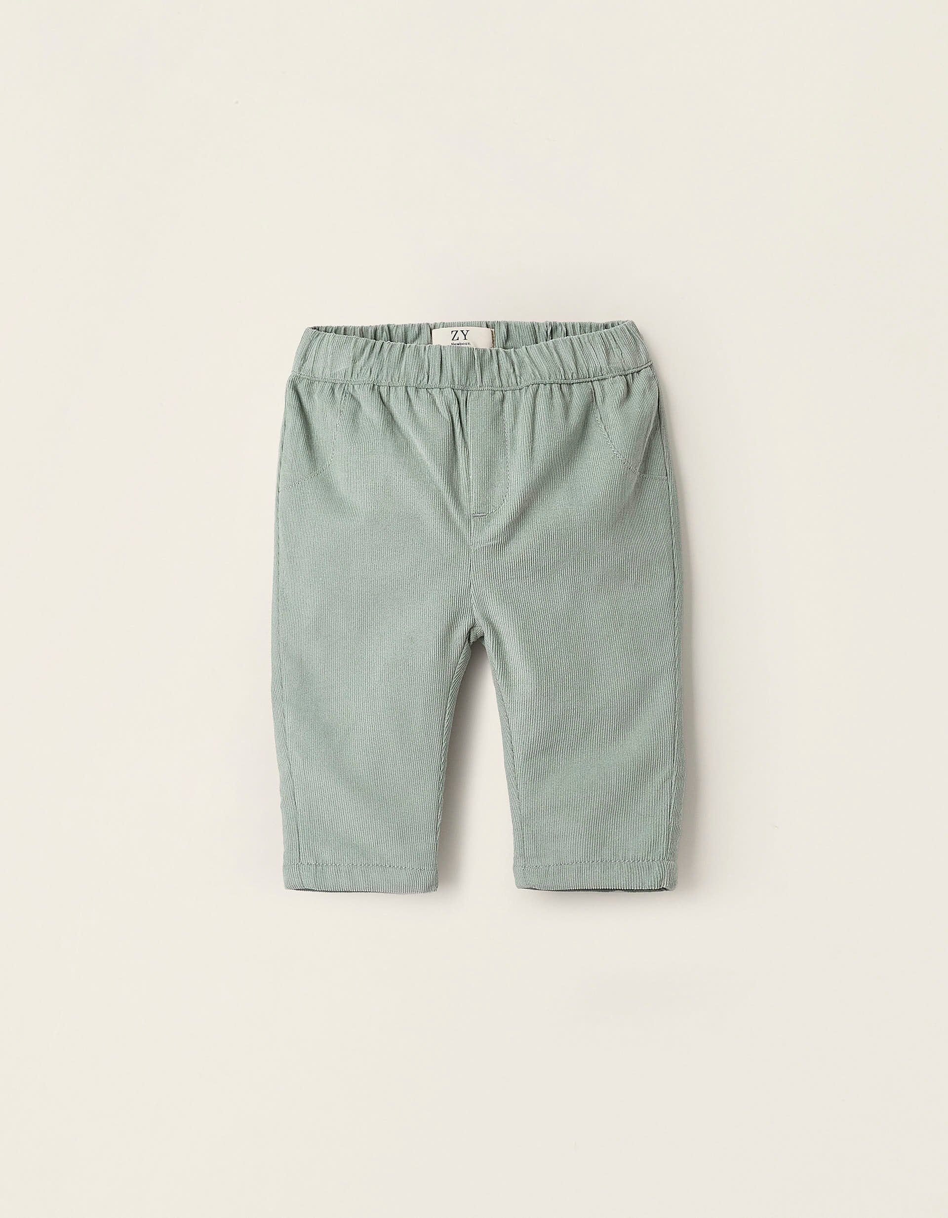 Pantalon en Velours Côtelé pour Nouveau-né, Vert