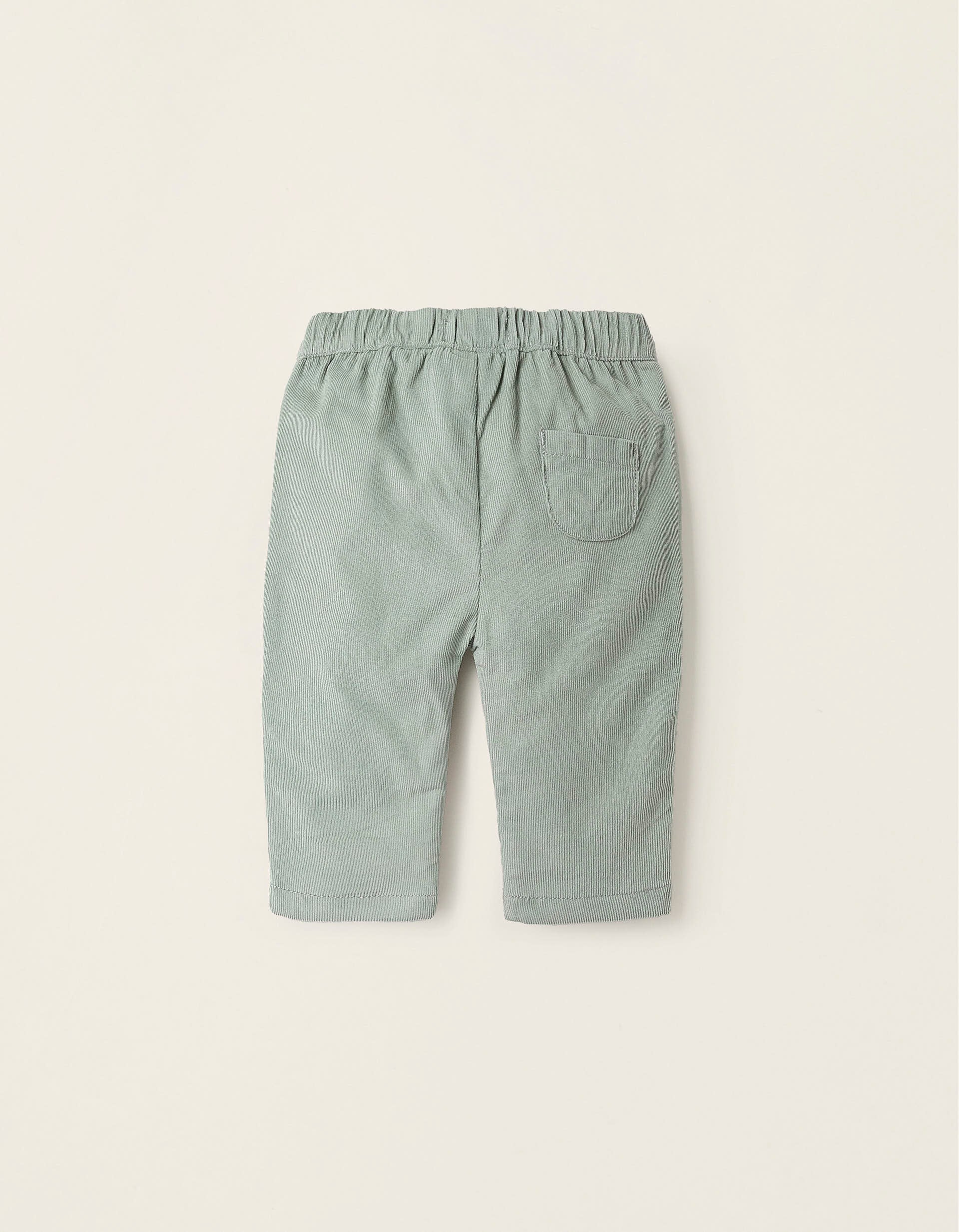 Corduroy Trousers for Newborns, Green