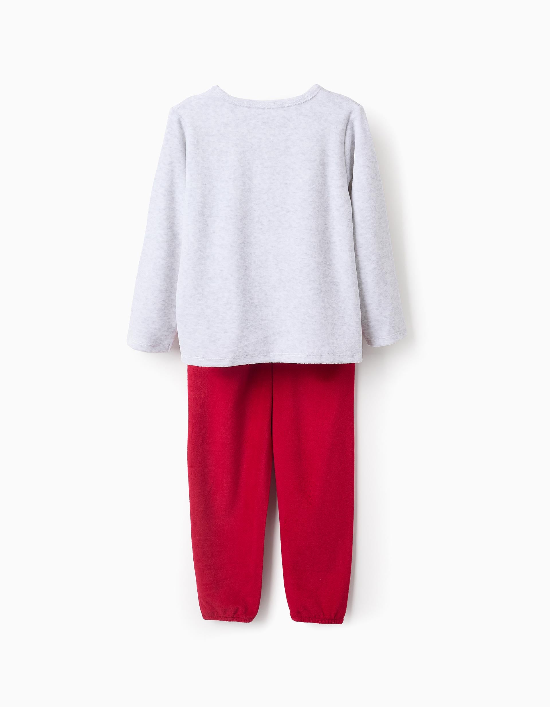 Pyjama en Velours pour Fille 'X-Mas Minnie', Gris/Rouge