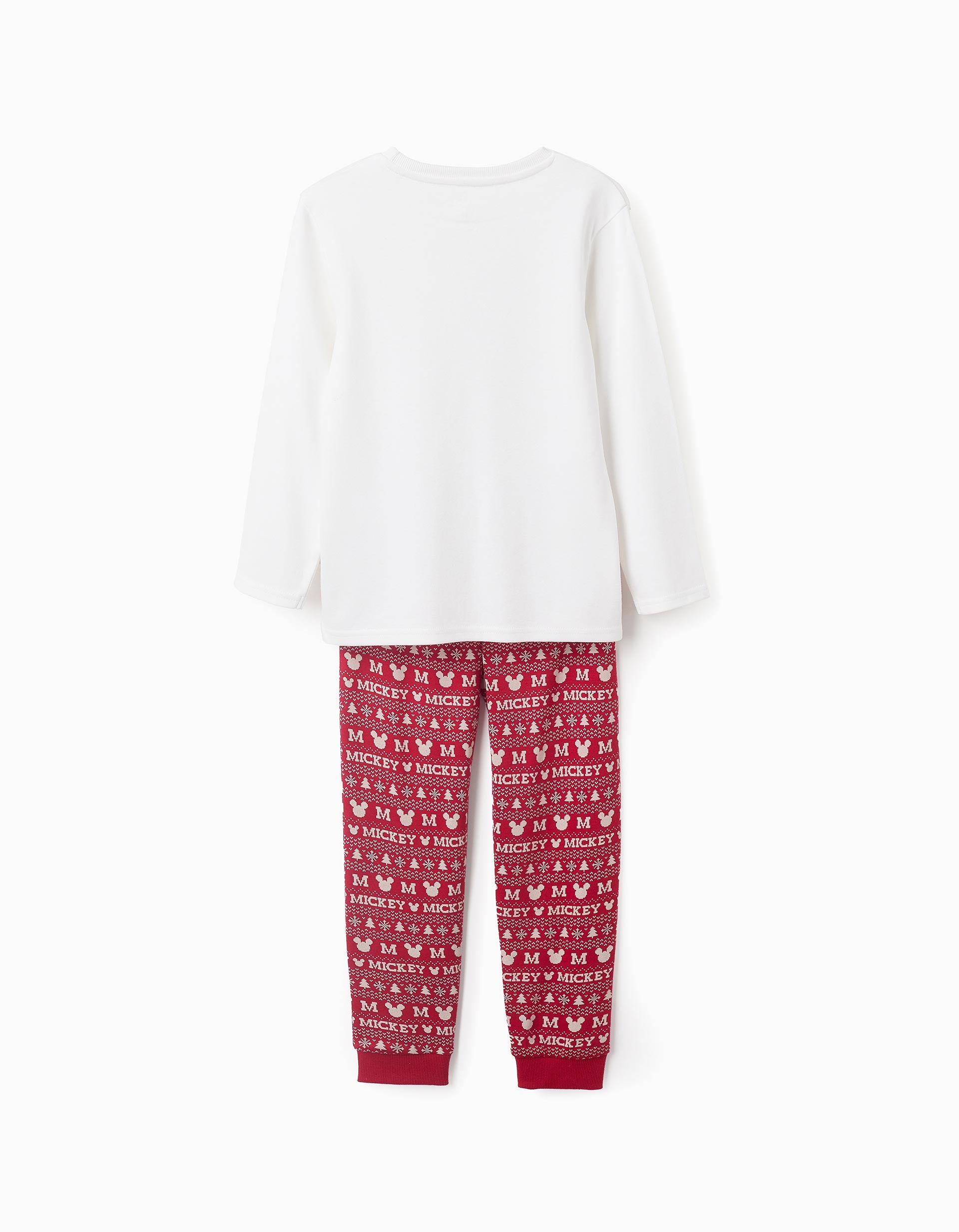 Cotton Pyjama for Boys 'X-Mas Mickey', White/Red