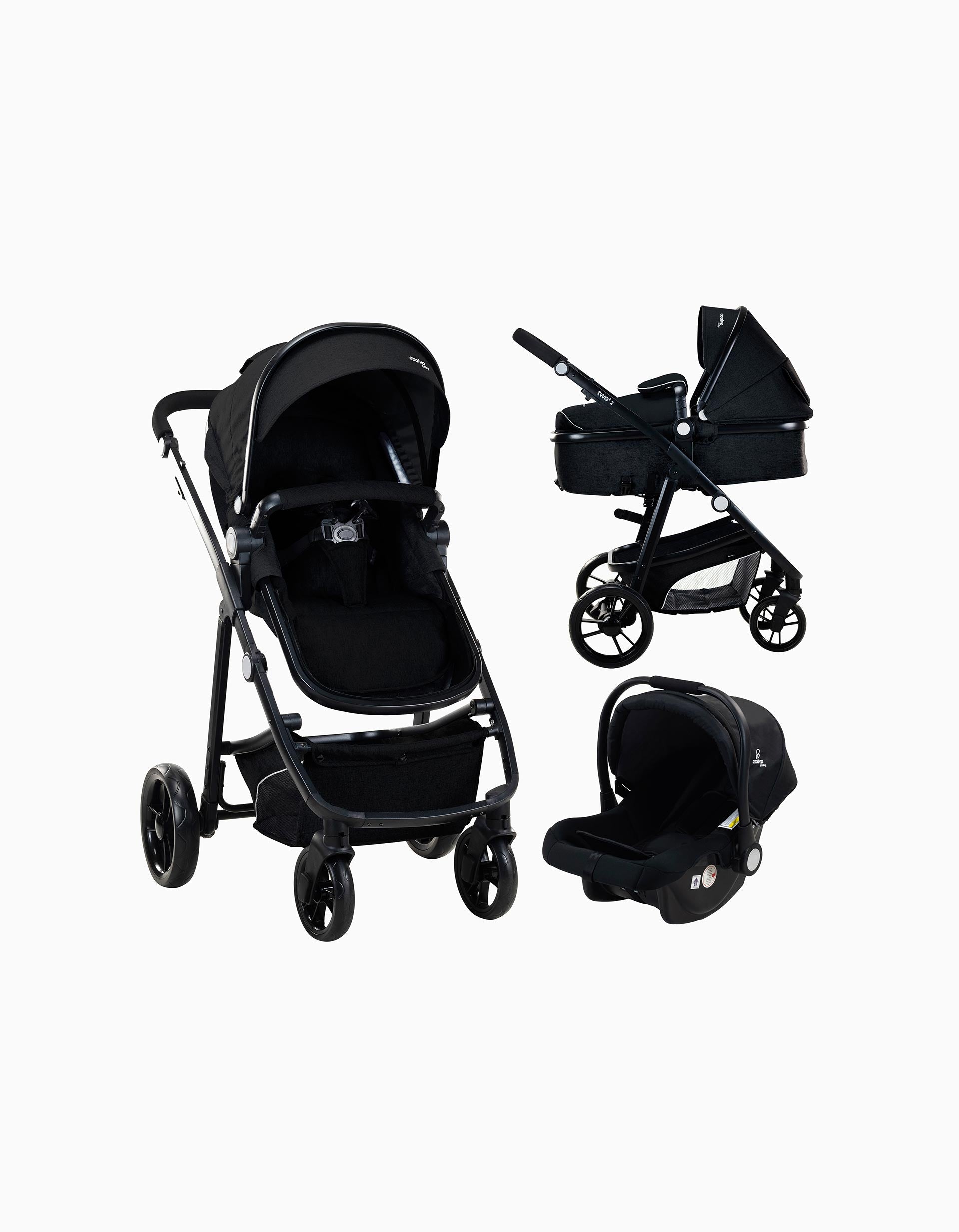 Conjunto de paseo Asalvo Convertible Two+ 2, Negro