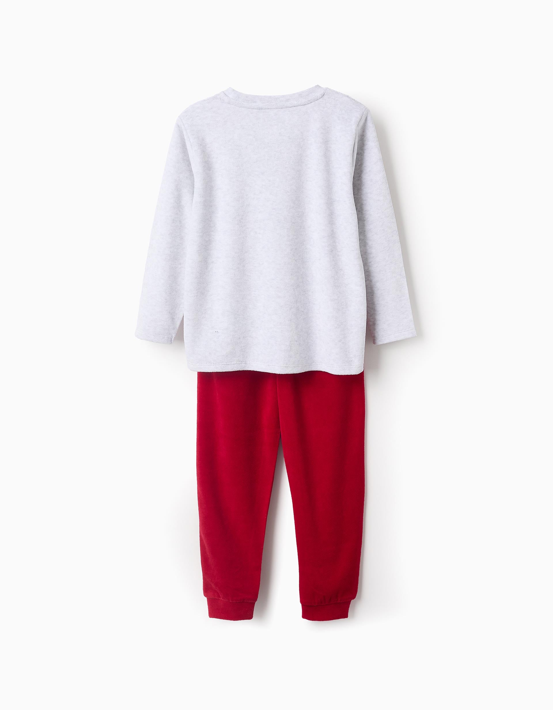 Pijama de Terciopelo para Niño 'X-Mas Mickey', Gris/Rojo