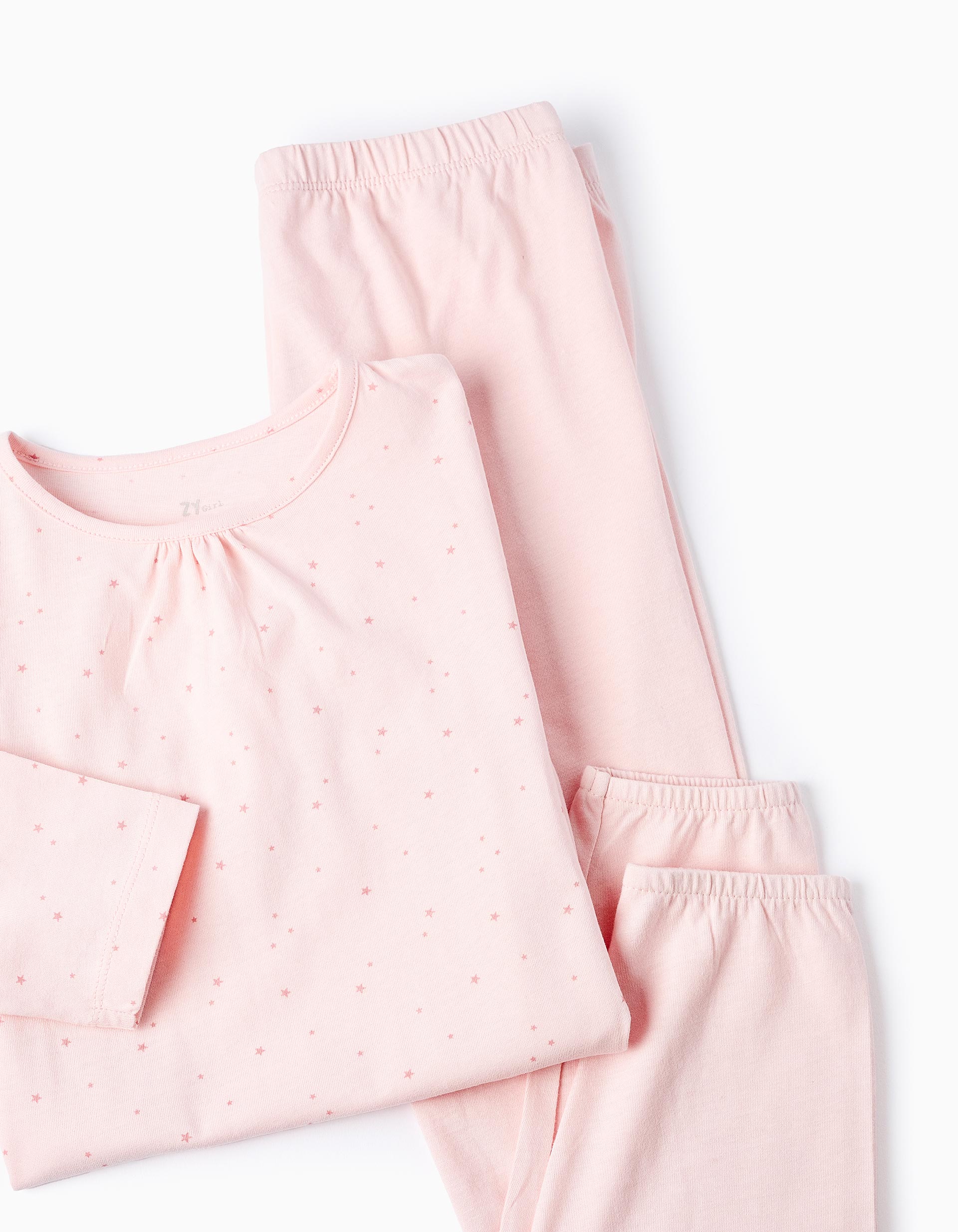 Pijama de Algodão para Menina 'Estrelas', Rosa