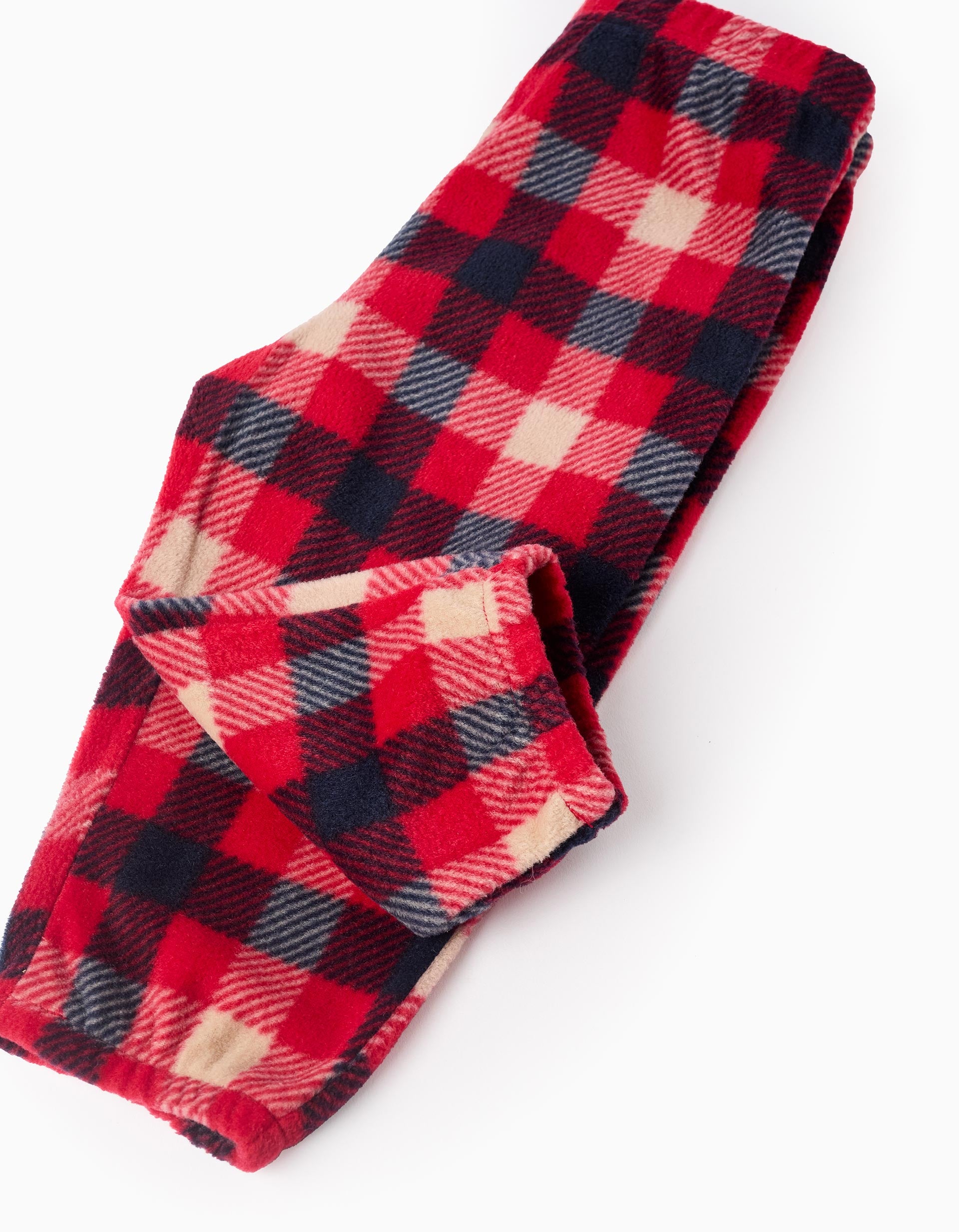 Polar Pyjama for Baby Girls with 'Sled' Check, Red