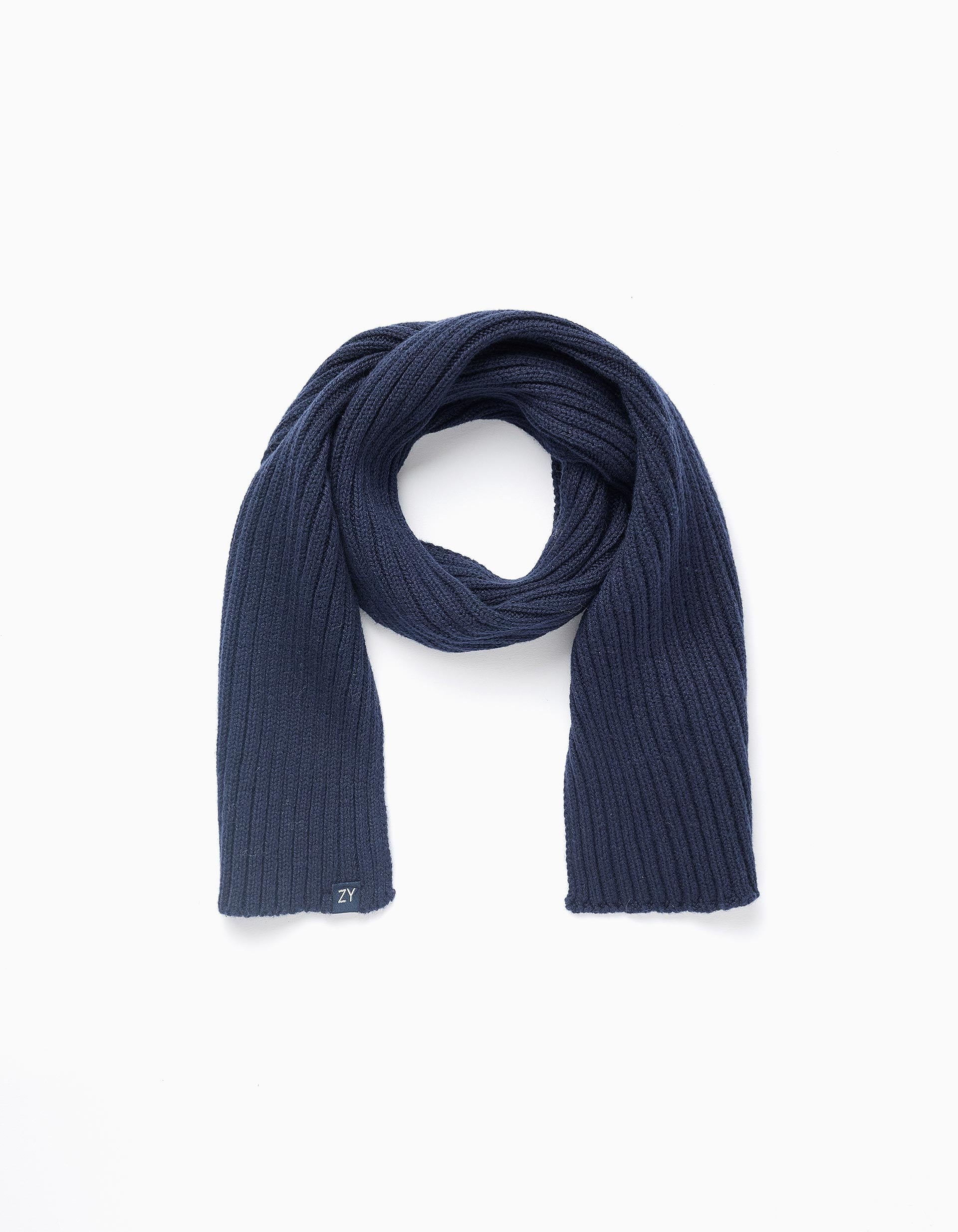 Beanie + Ribbed Knit Scarf Set for Boys, Dark Blue