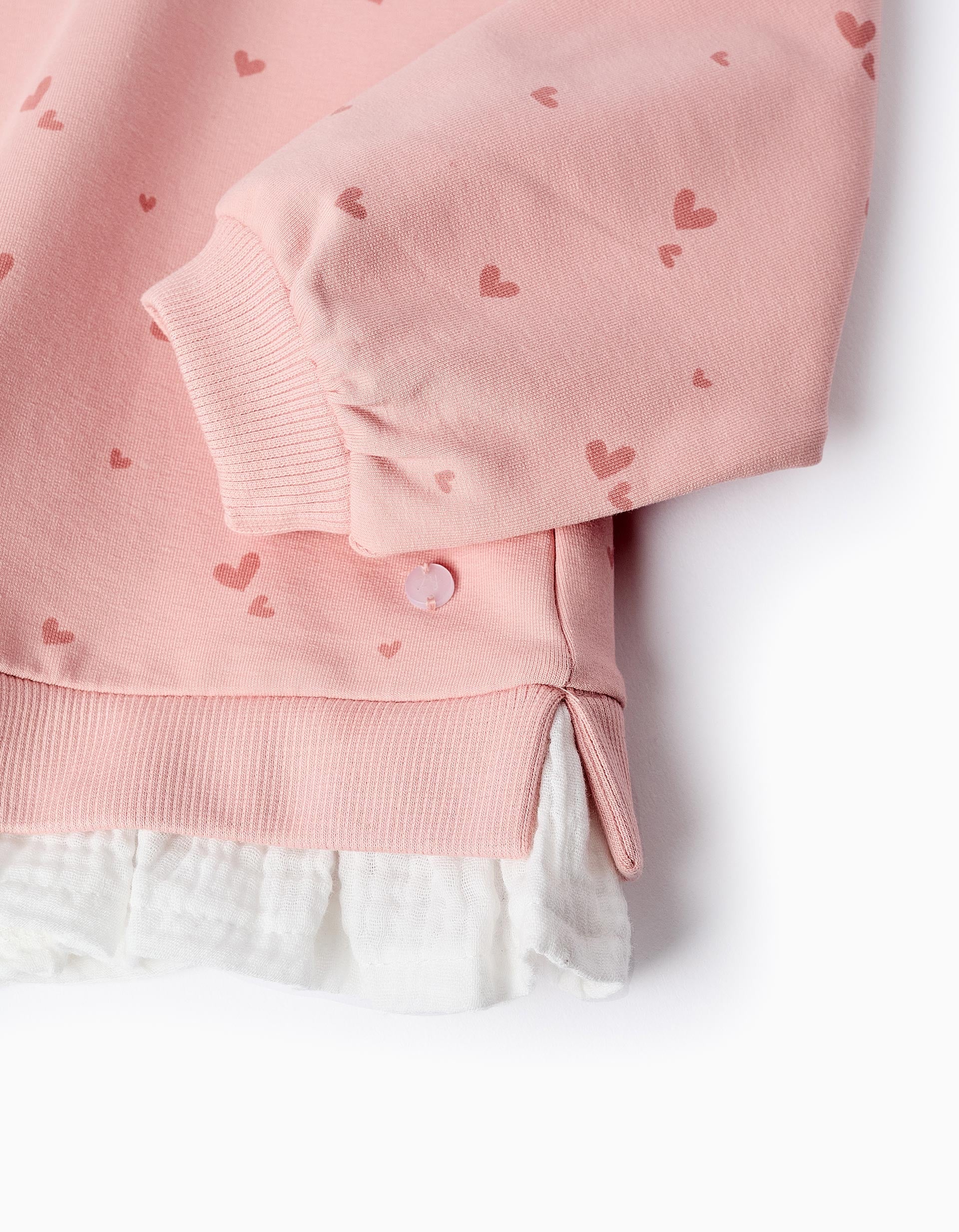 Sweat + Jogpant pour Bébé Fille 'Cœurs', Rose